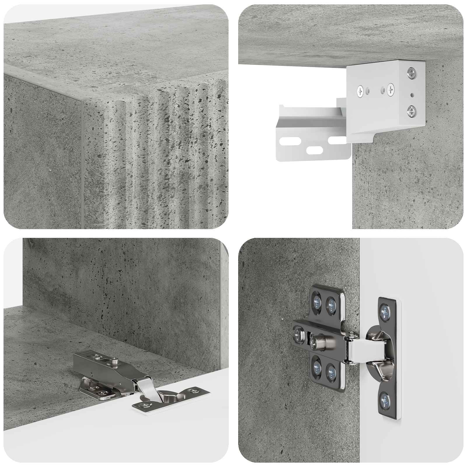 Set TV komoda 4 pcs Betonski sivi Konstruirano drvo