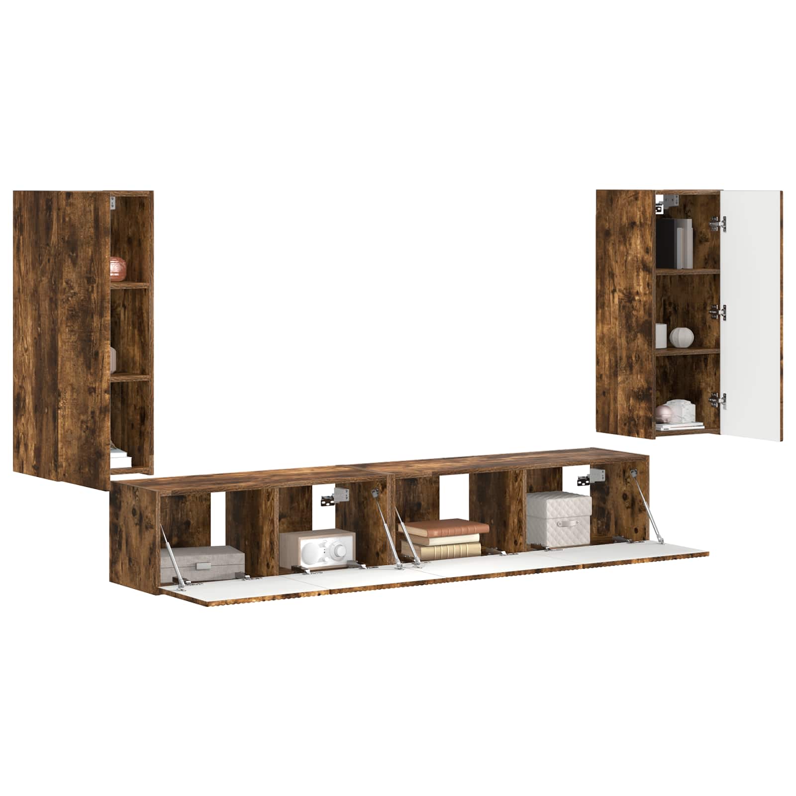 Set TV komoda 4 pcs Dimljeni hrast Konstruirano drvo