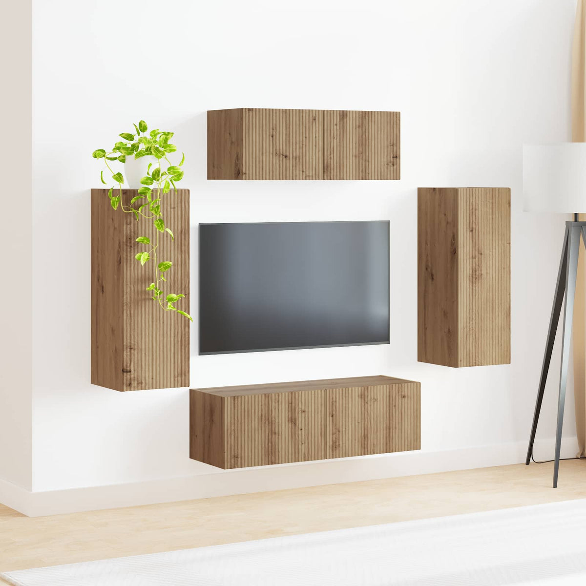 Set TV komoda 4 kom. Umjetnički hrast Konstruirano drvo