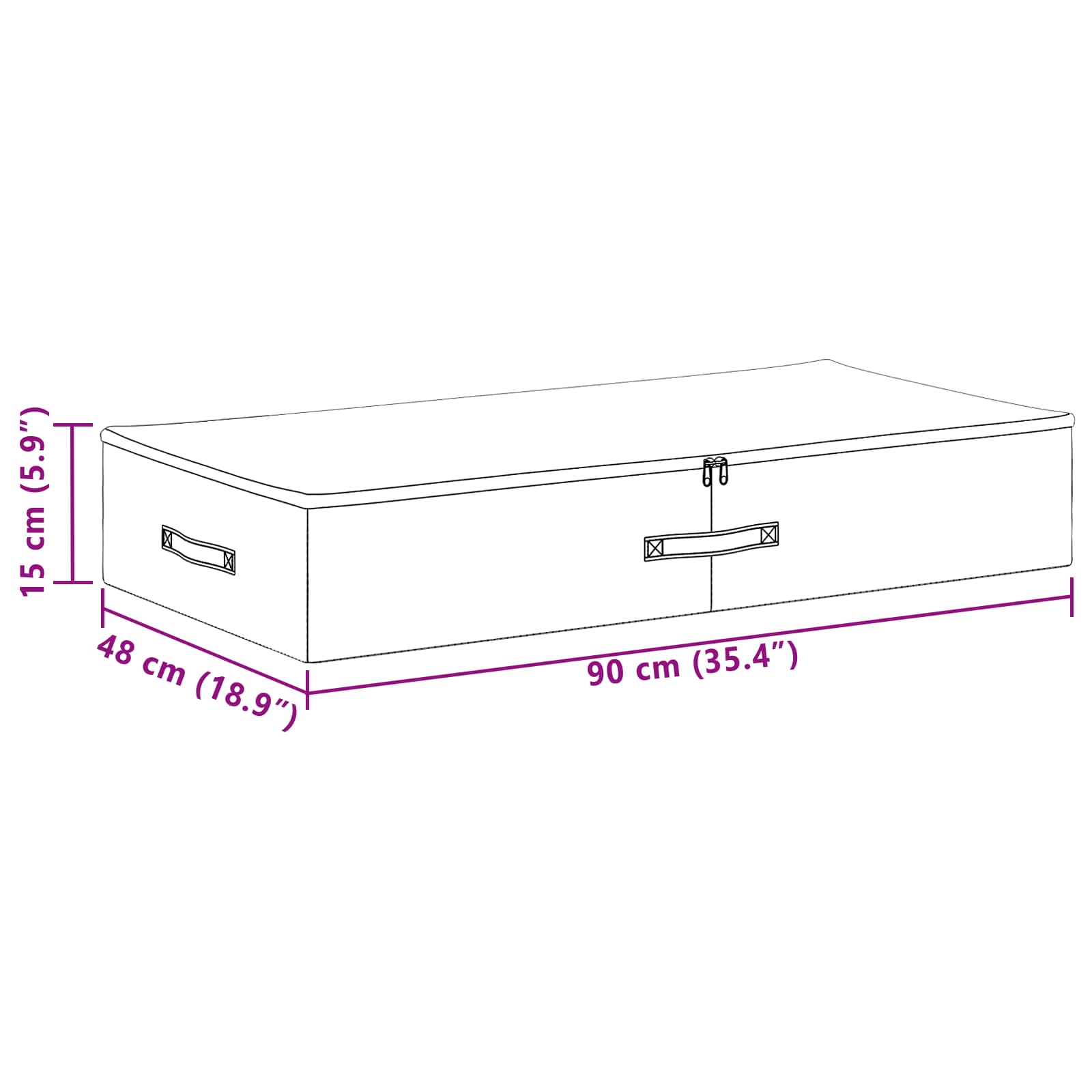 Kutija za spremanje 2 pcs Antracit 90 x 48 x 15 cm
