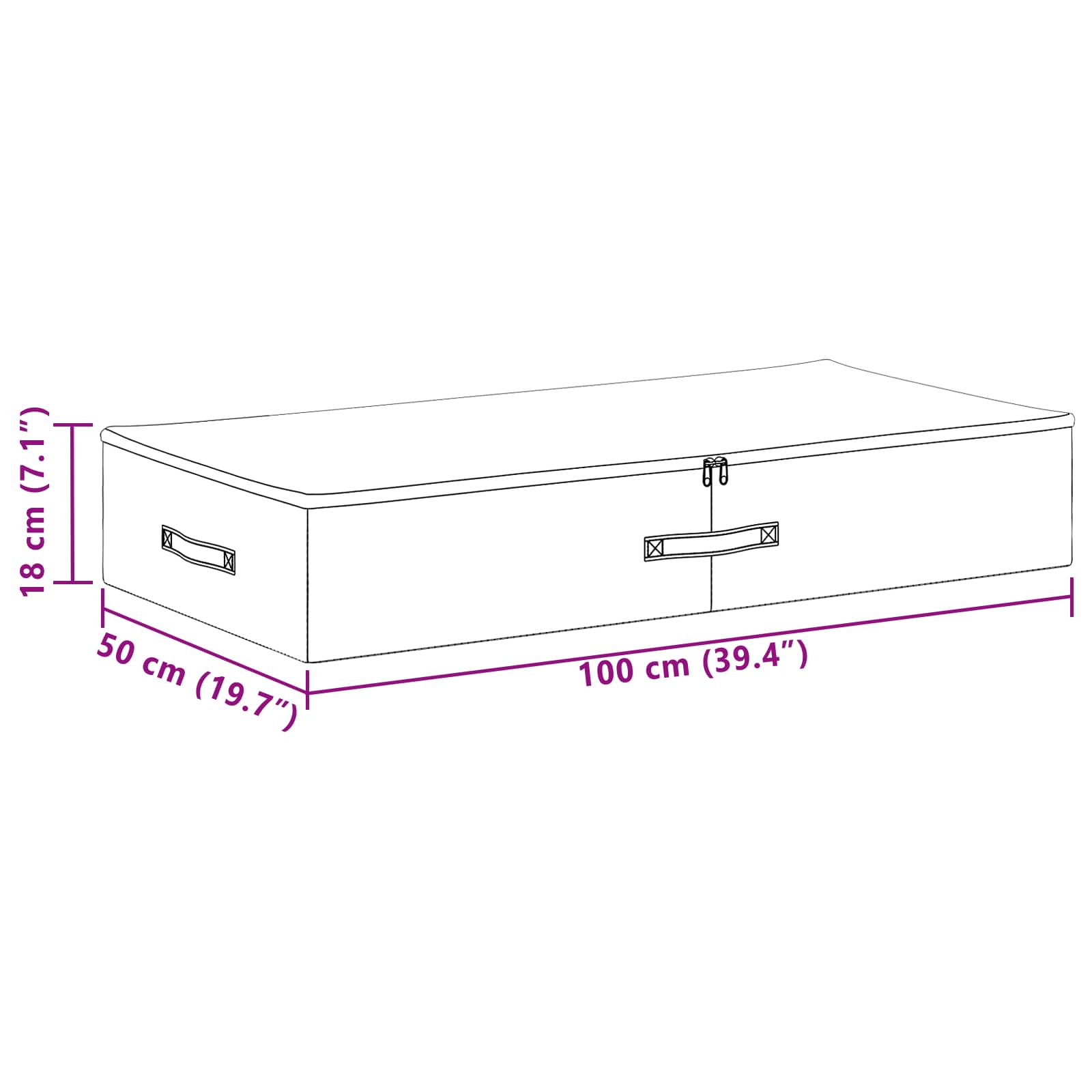 Kutija za spremanje 2 pcs Antracit 100 x 50 x 18 cm