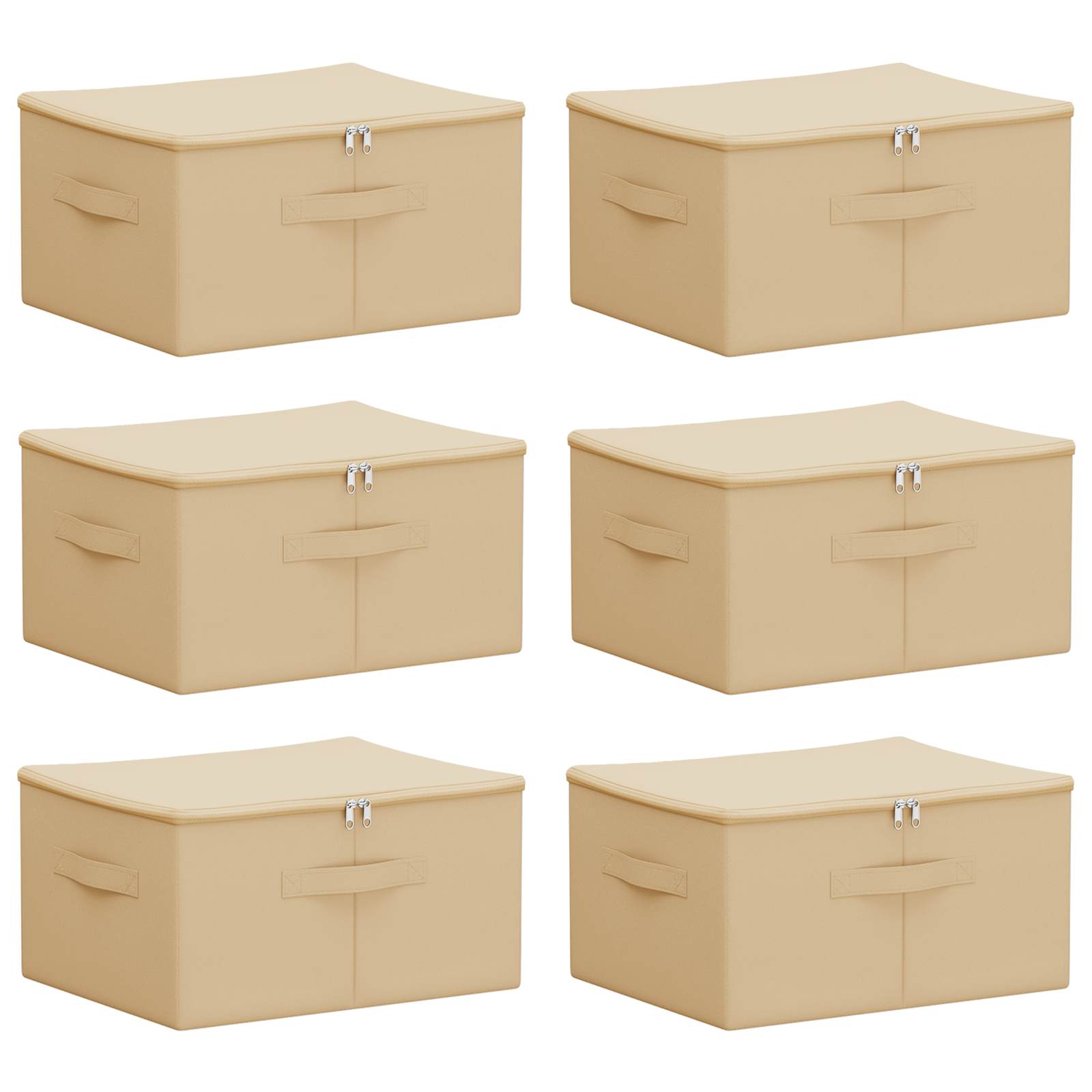Kutija za spremanje 6 pcs Krem 50 x 30 x 25 cm Netkana tkanina