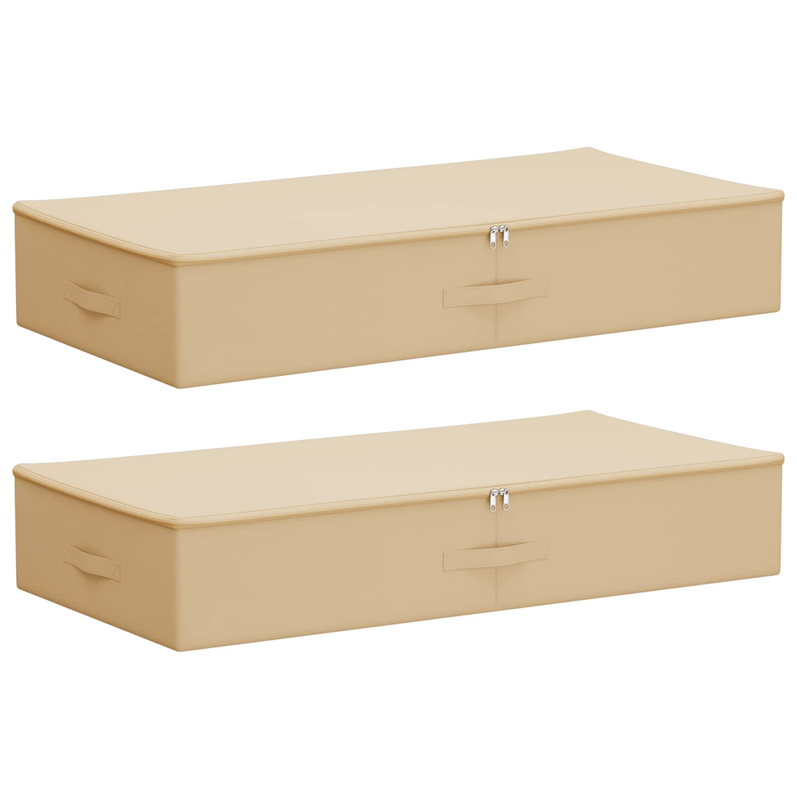 Kutija za spremanje 2 pcs Krem 100 x 50 x 18 cm Netkana tkanina