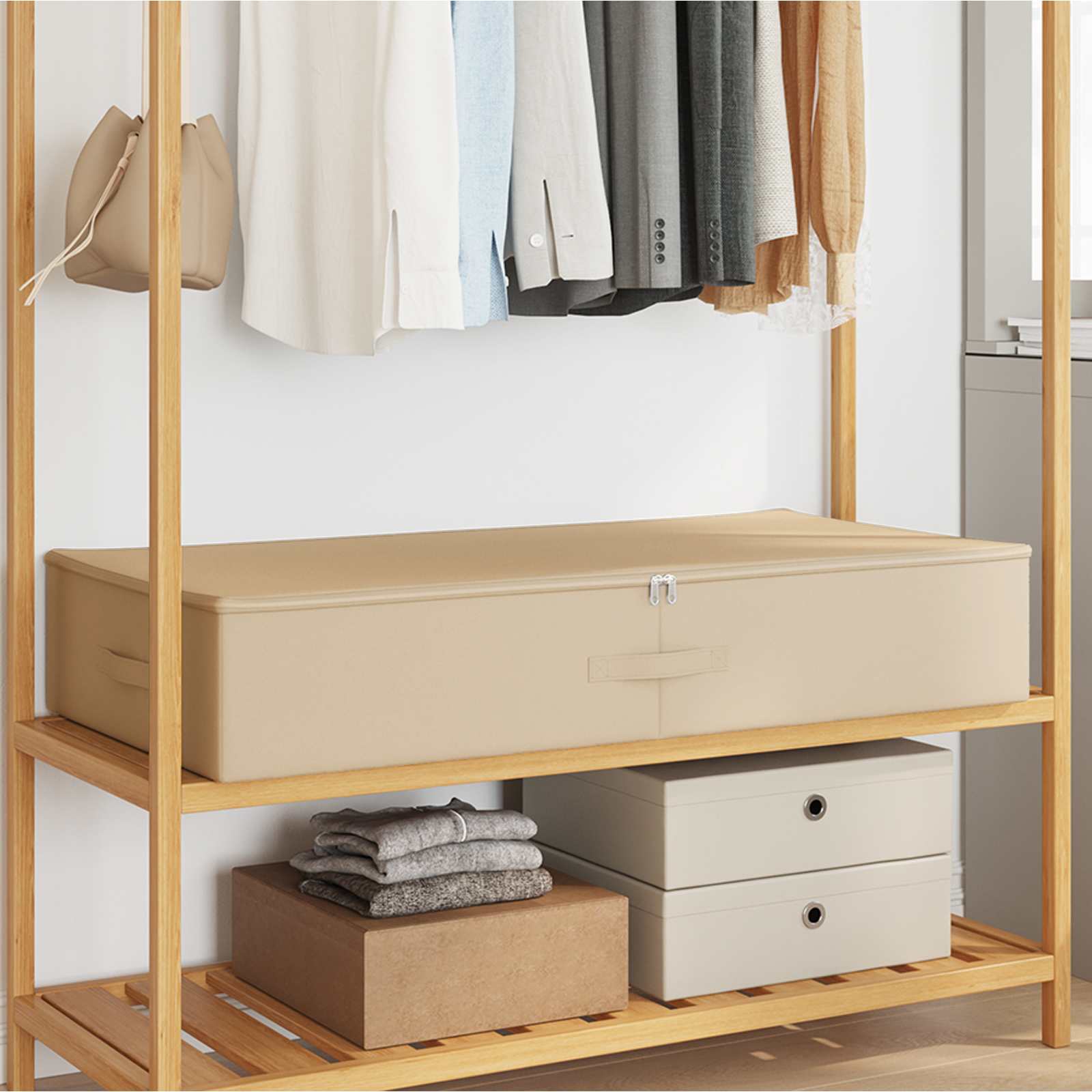 Kutija za spremanje 6 pcs Krem 100 x 50 x 18 cm Netkana tkanina