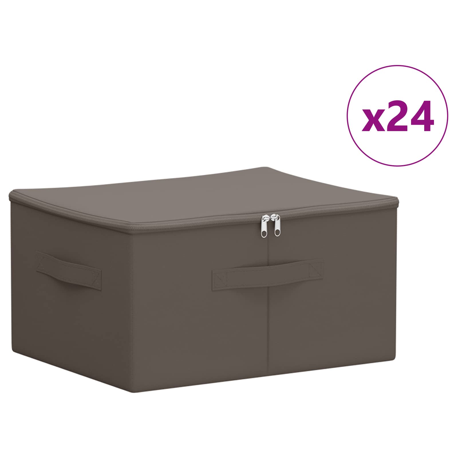 Kutija za spremanje 24 pcs Siva 43 x 34 x 23 cm Netkana tkanina