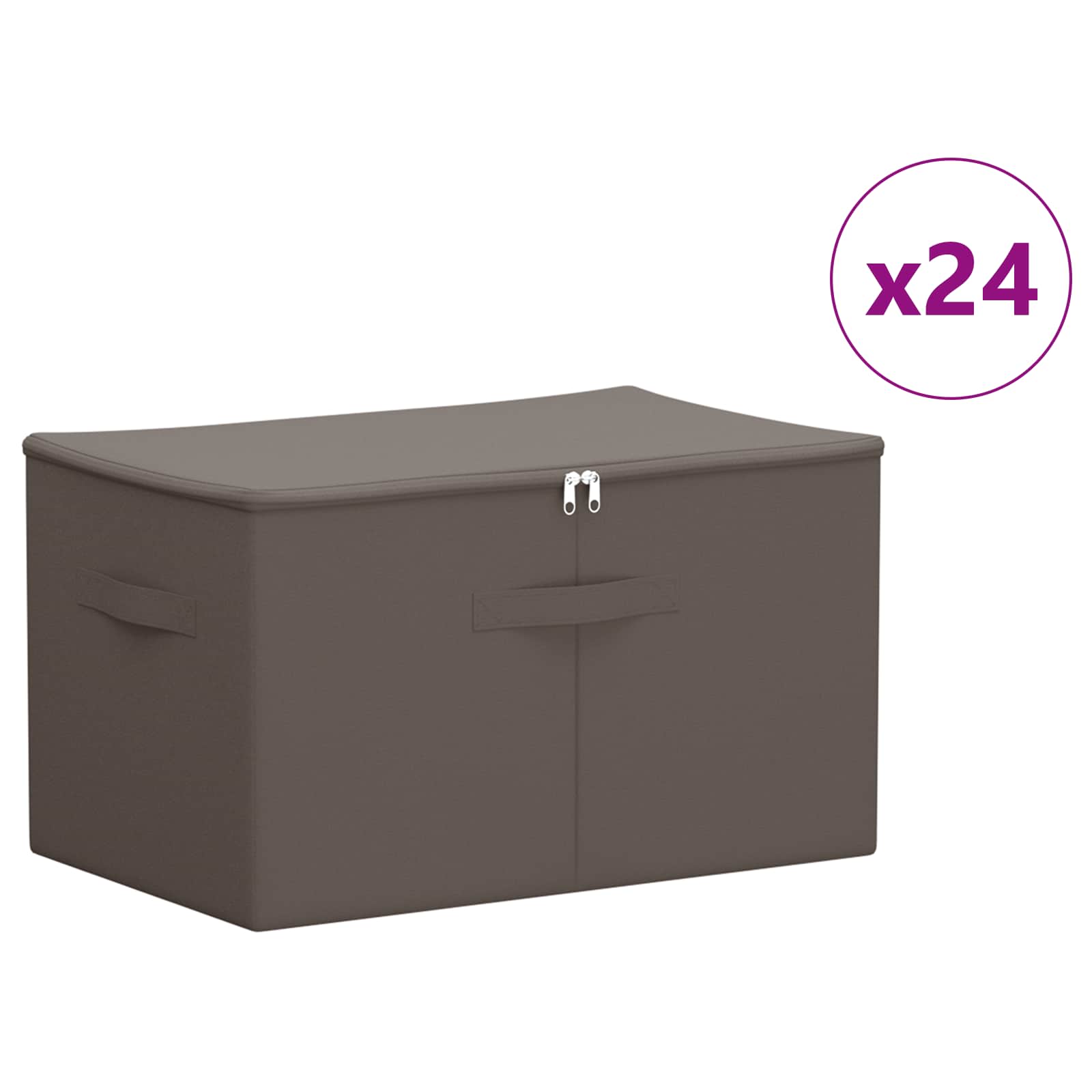 Kutija za spremanje 24 pcs Siva 60 x 43 x 35 cm Netkana tkanina