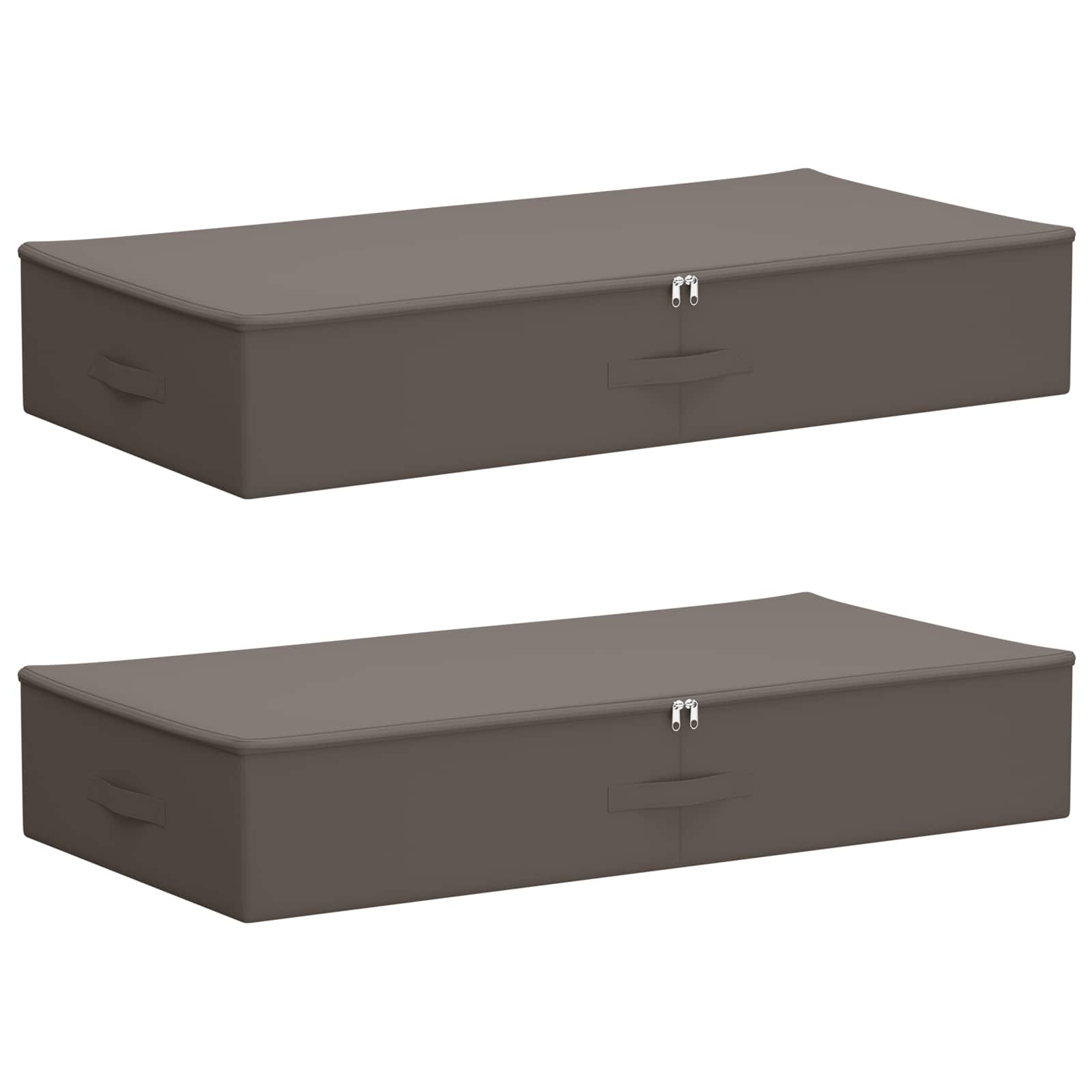 Kutija za spremanje 2 pcs Siva 90 x 48 x 15 cm Netkana tkanina