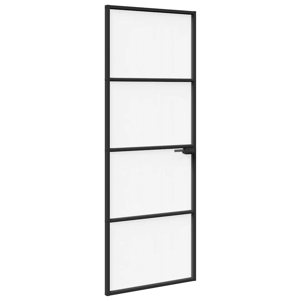 Vrata za dom 76 x 201,5 x 3,5 cm Aluminij i kaljeno staklo