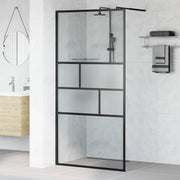 Zid za walk-in tuš Crna 100 x 195 x 0,5 cm Staklo i aluminij