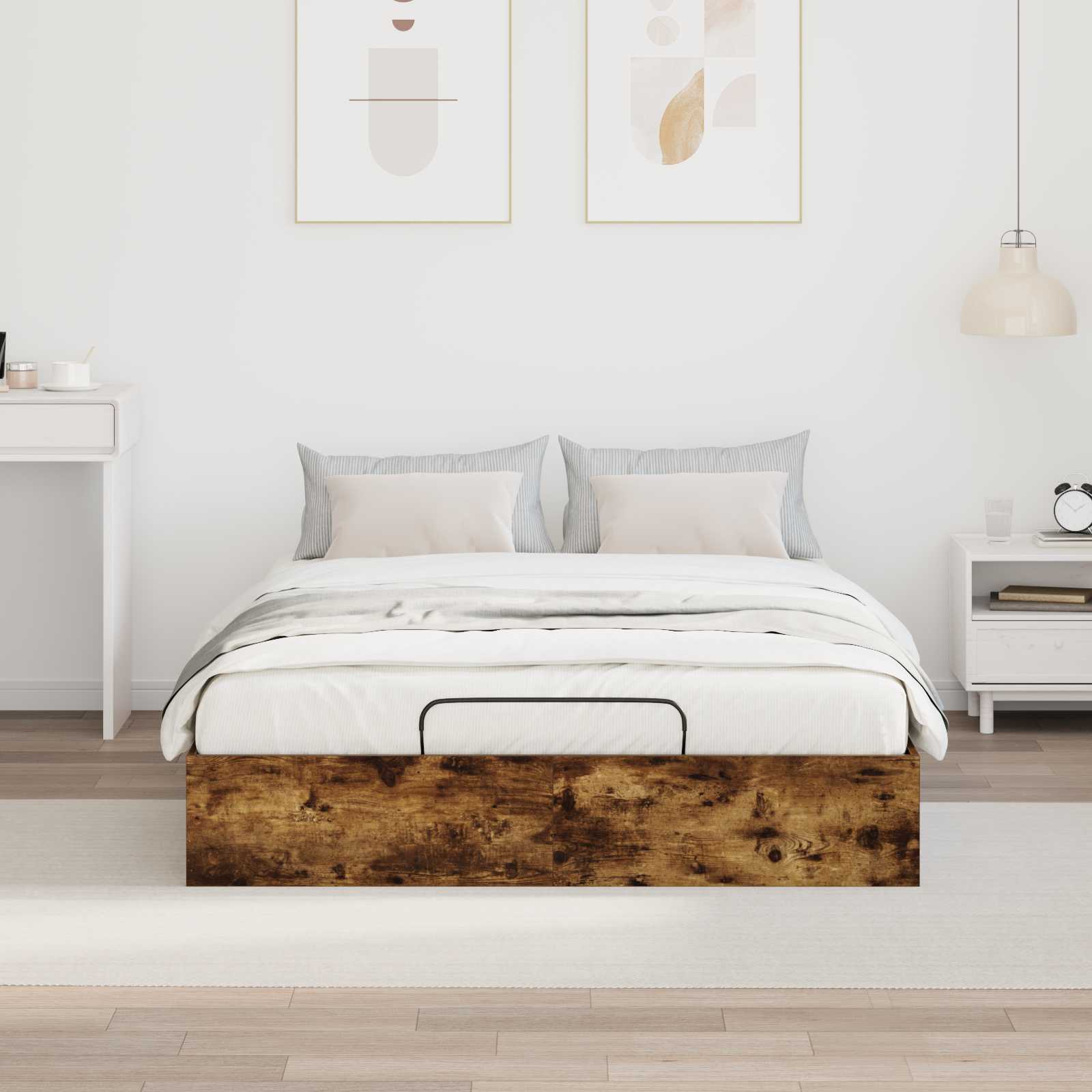 Otomanski krevet s pohranom Dimljeni Hrast 203 x 150 x 25 cm