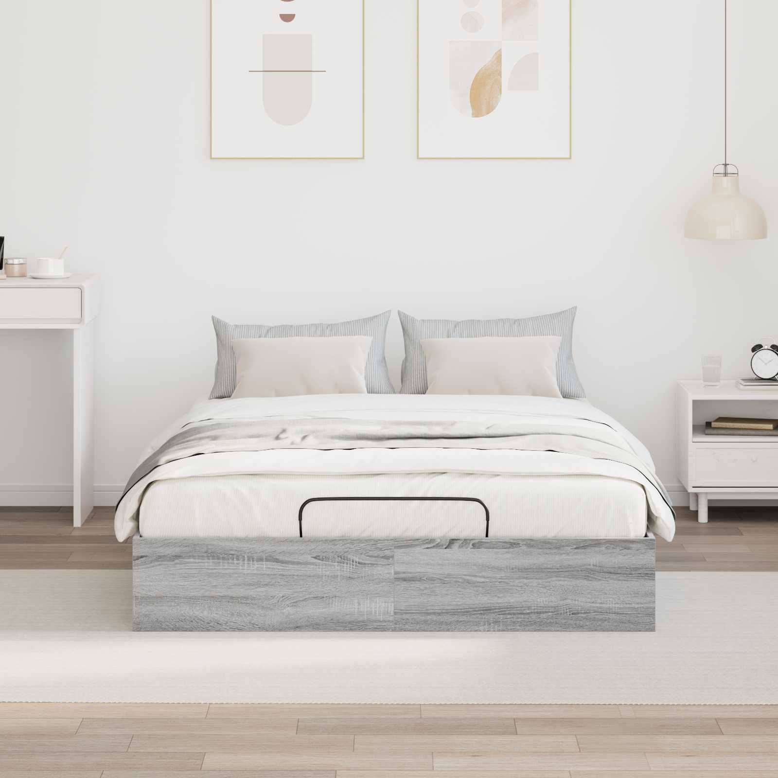 Otomanski krevet s pohranom Sivi Sonoma 203 x 140 x 25 cm