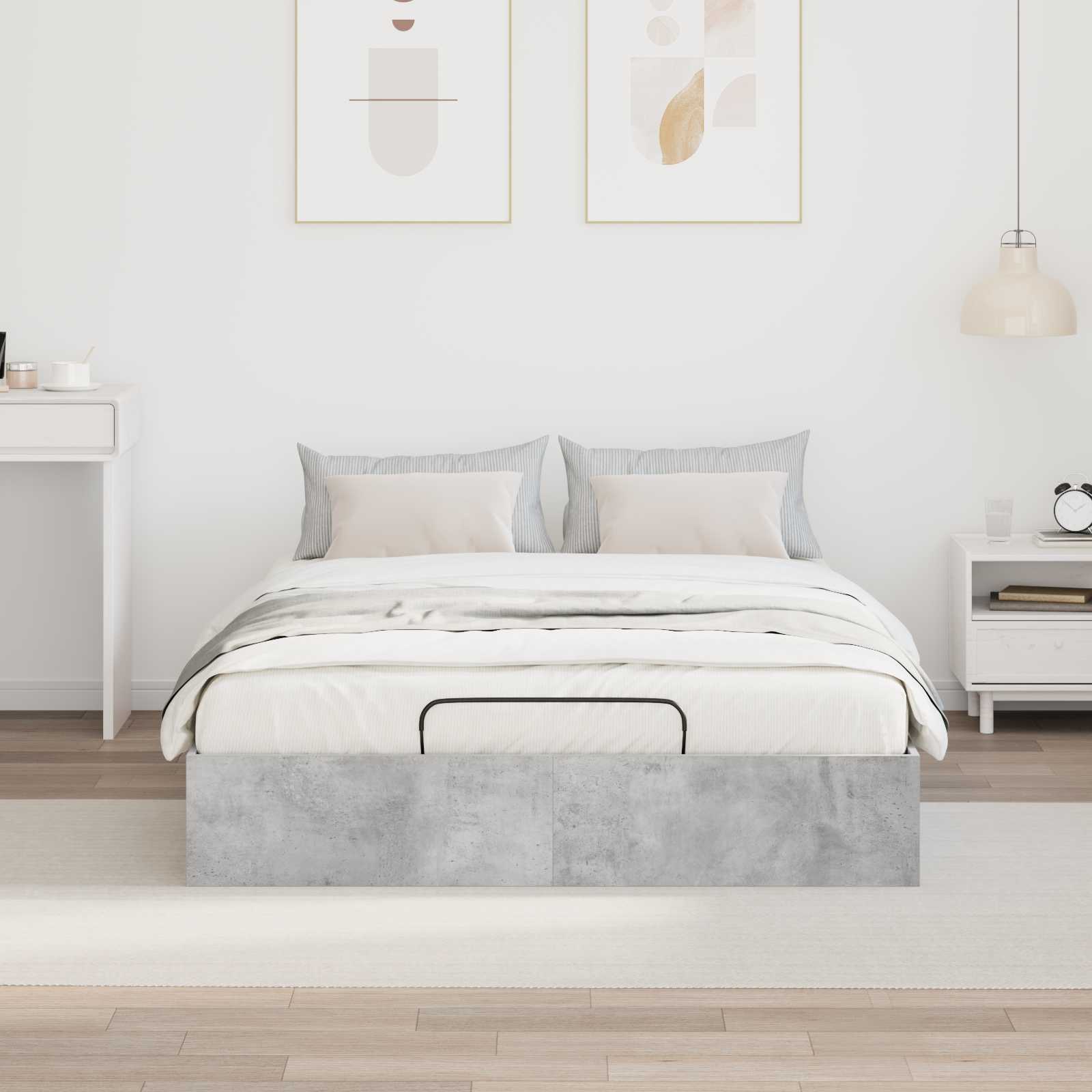 Otomanski krevet Betonsko Siva 120 x 200 cm Konstrukcijsko drvo