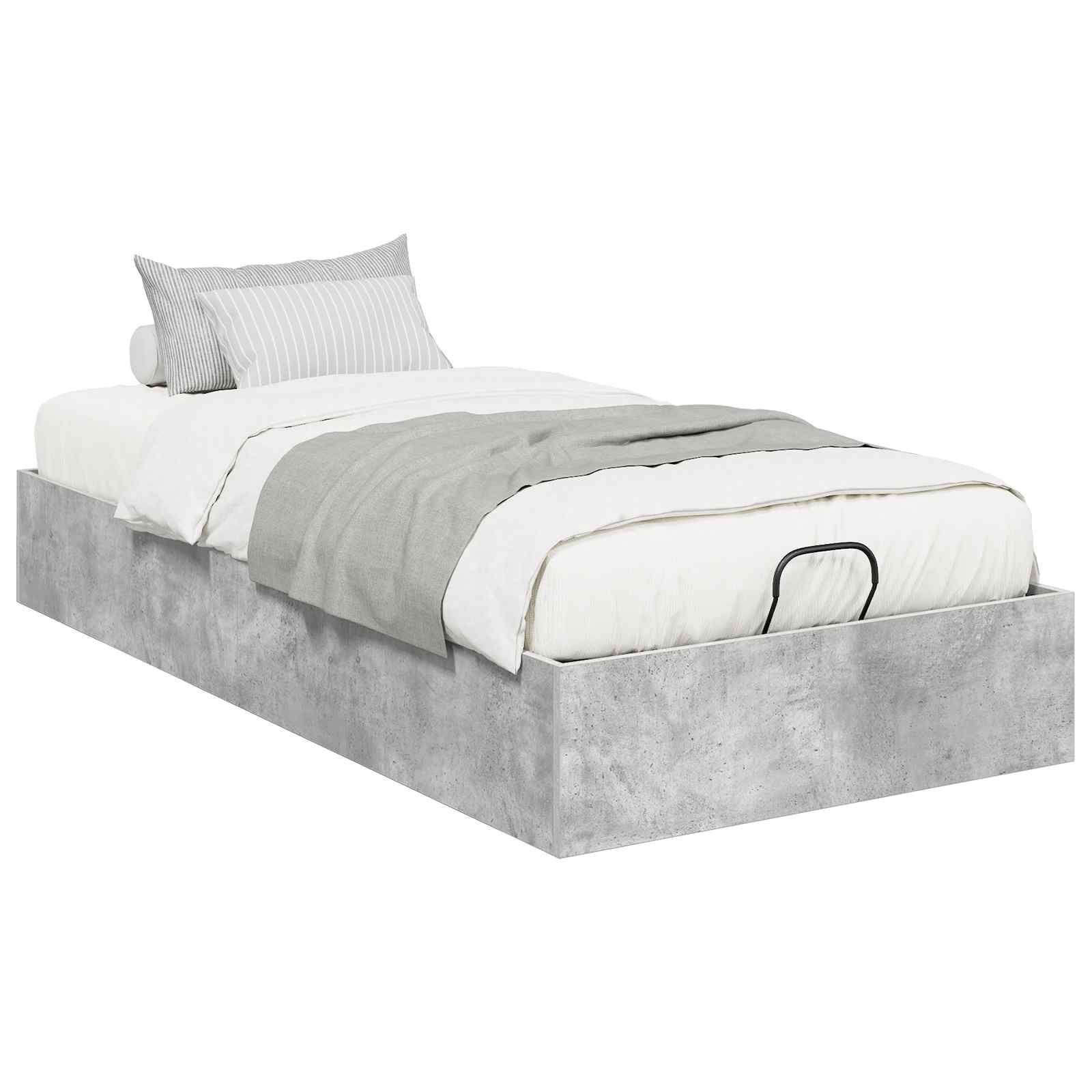 Otomanski krevet Betonsko Siva 100 x 200 cm Konstrukcijsko drvo