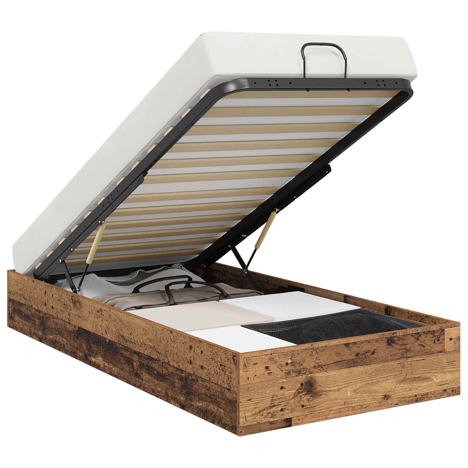 Otomanski krevet s pohranom Staro drvo 193 x 90 x 25 cm