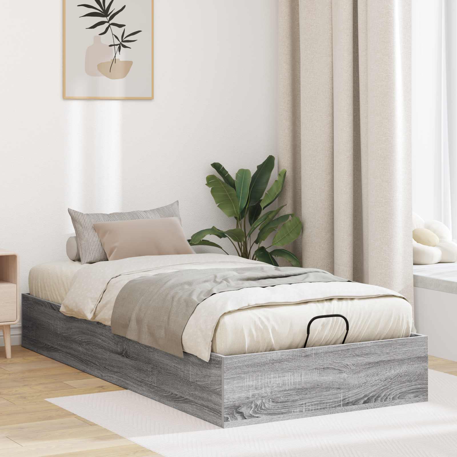 Otomanski krevet s pohranom Sivi Sonoma 193 x 75,5 x 25 cm