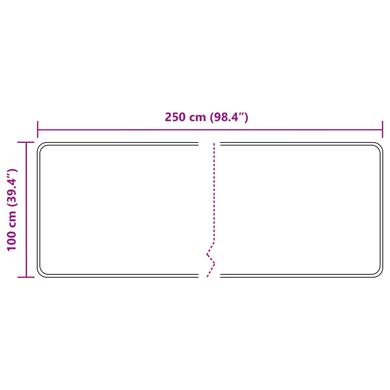 Traka za tepih MARSA Sivi 100 x 250 cm Poliester i PVC