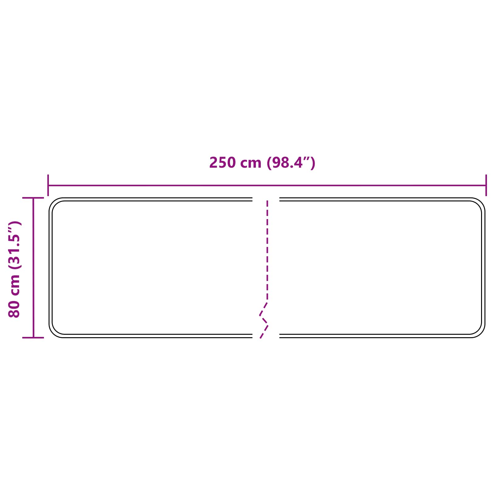Traka za tepih MARSA Crna 80 x 250 cm Poliester i PVC