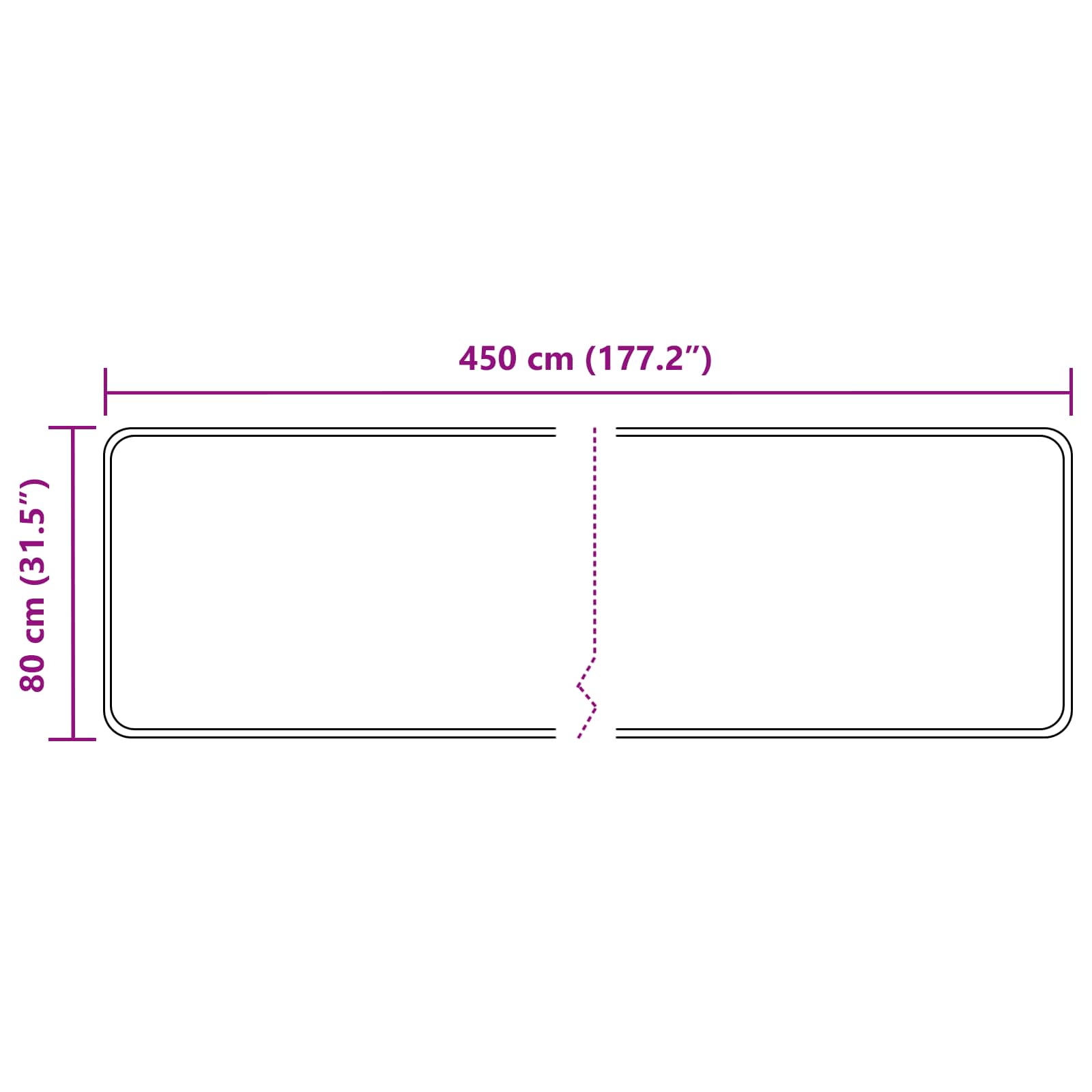 Traka za tepih MARSA Crna 80 x 450 cm Poliester i PVC