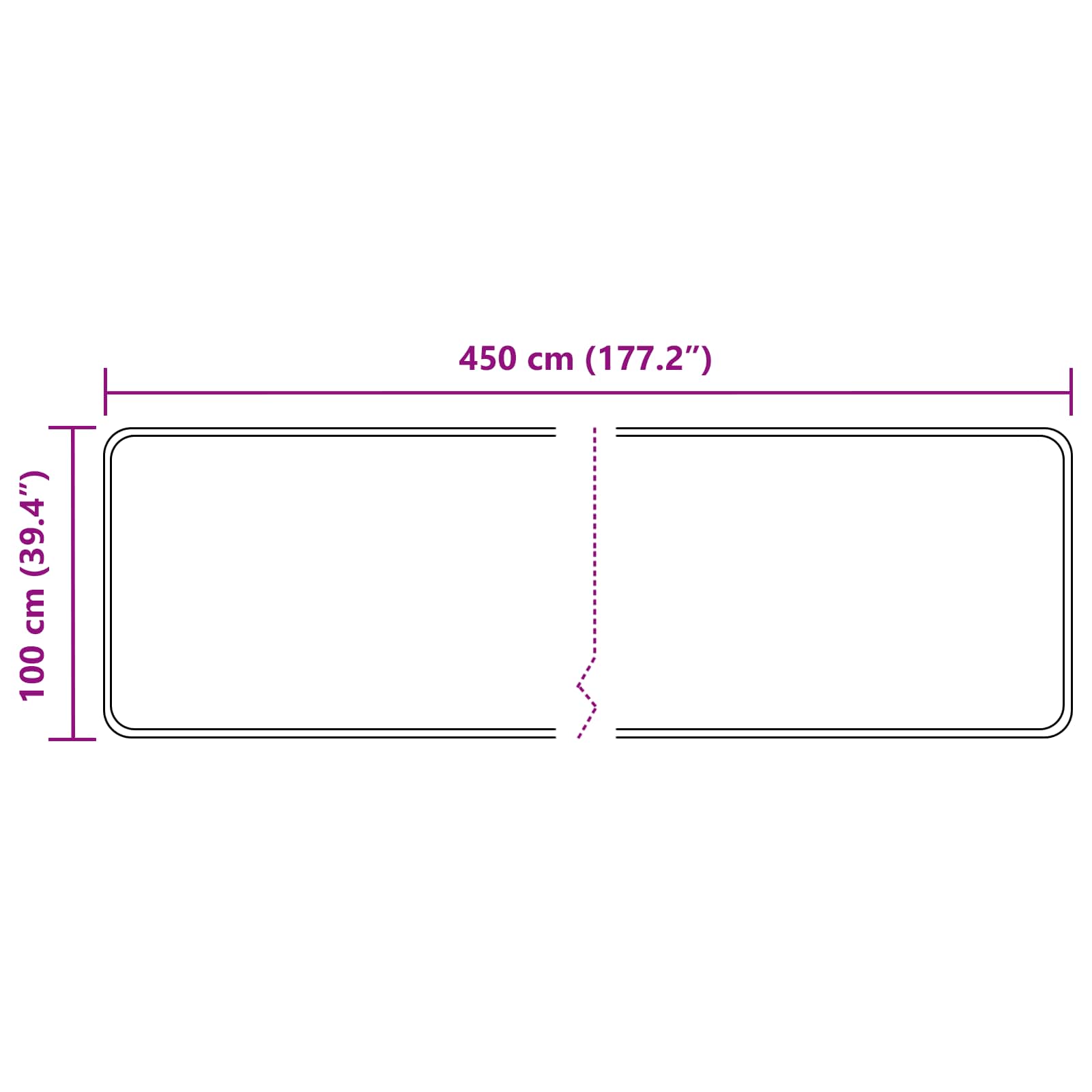 Traka za tepih MARSA Crna 100 x 450 cm Poliester i PVC