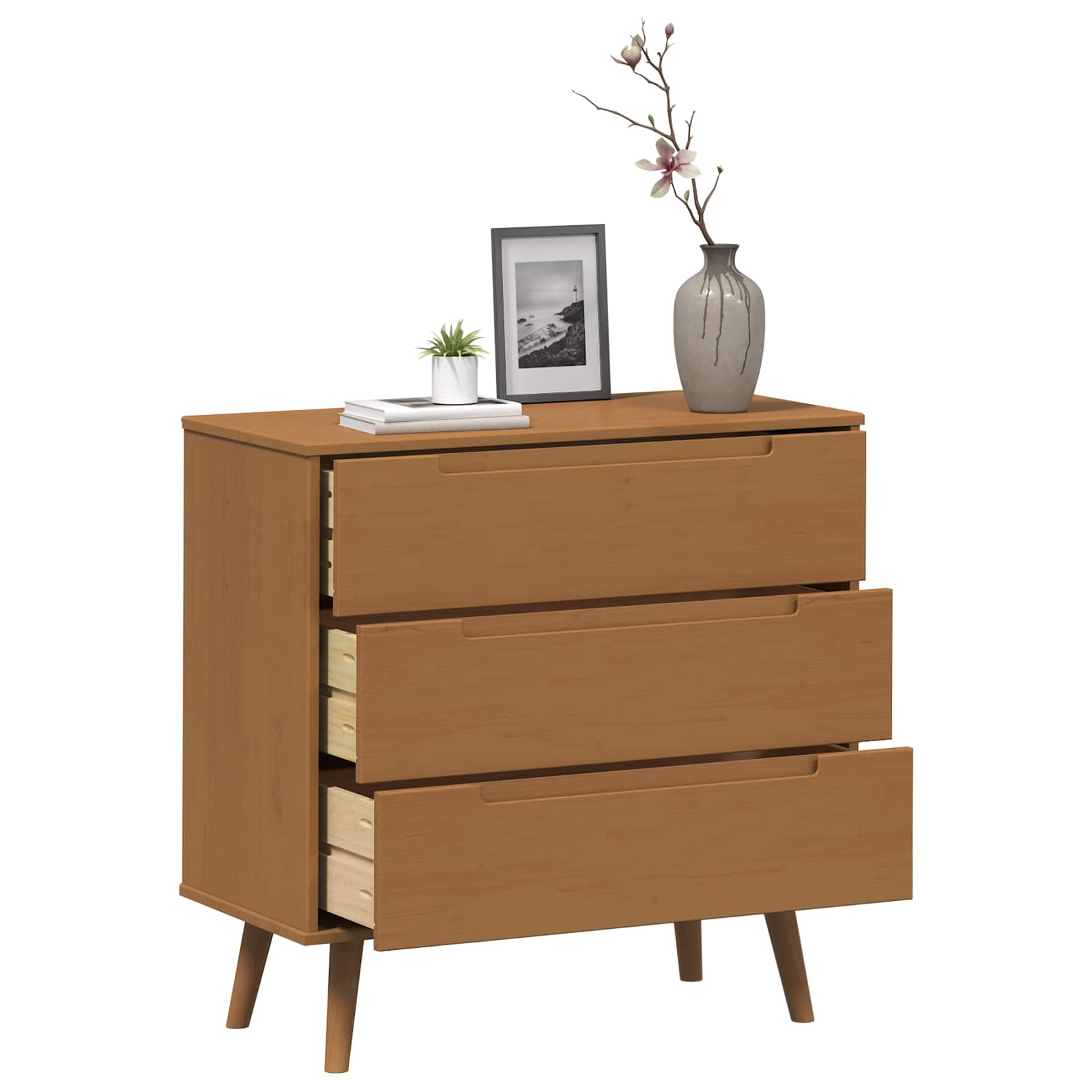 Komoda MOLDE Karamele 80 x 40 x 80 cm Masivna borovina