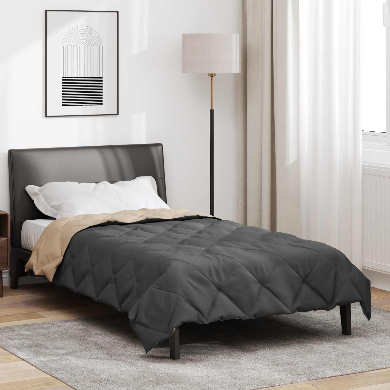 Ljetni pokrivač Antracit i taupe 200 x 140 cm Mikrovlakna