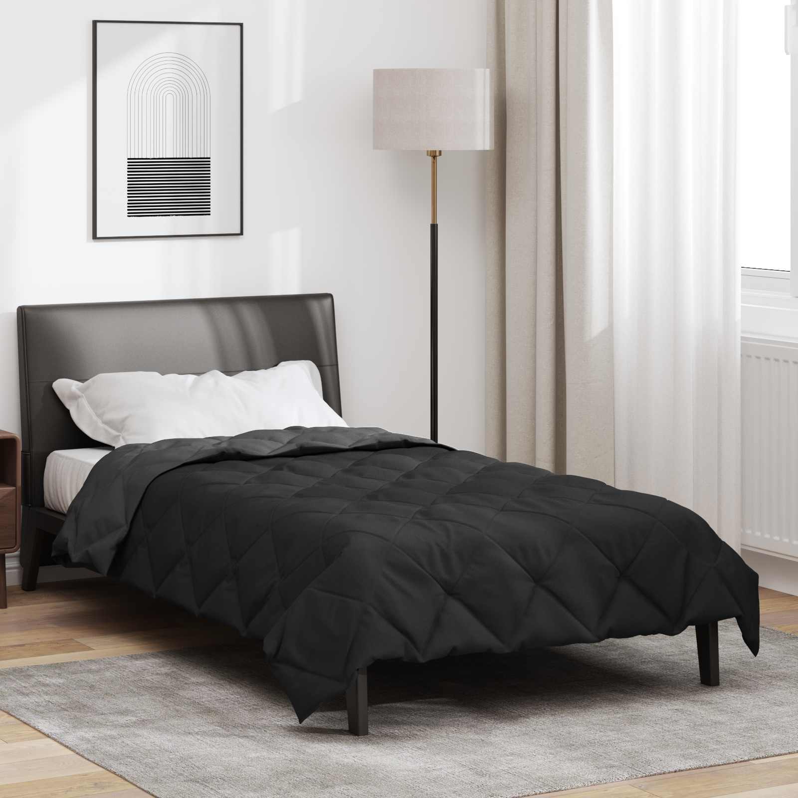 Ljetni pokrivač Crna i antracit 200 x 140 cm Mikrovlakna