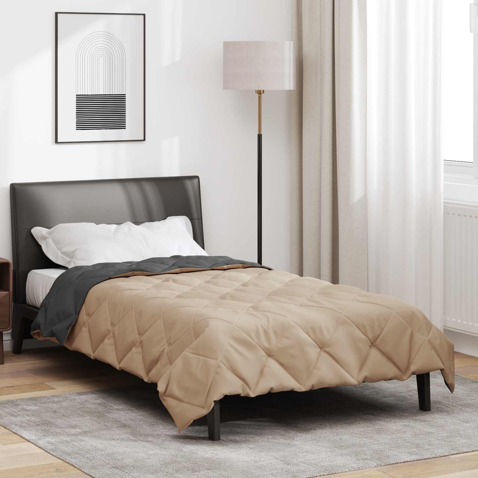 Puni pokrivač za cijelu godinu Antracit i taupe 135 x 200 cm