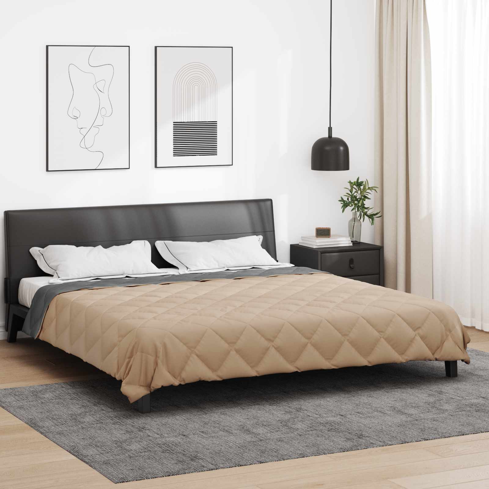 Puni pokrivač za cijelu godinu Antracit i taupe 200 x 220 cm