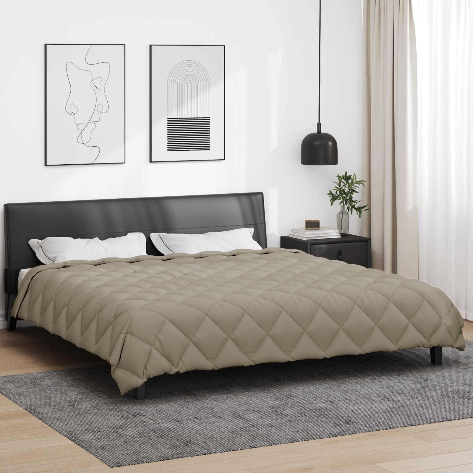 Zimska pokrivača Svijetlo siva 200 x 220 cm Mikrovlakna