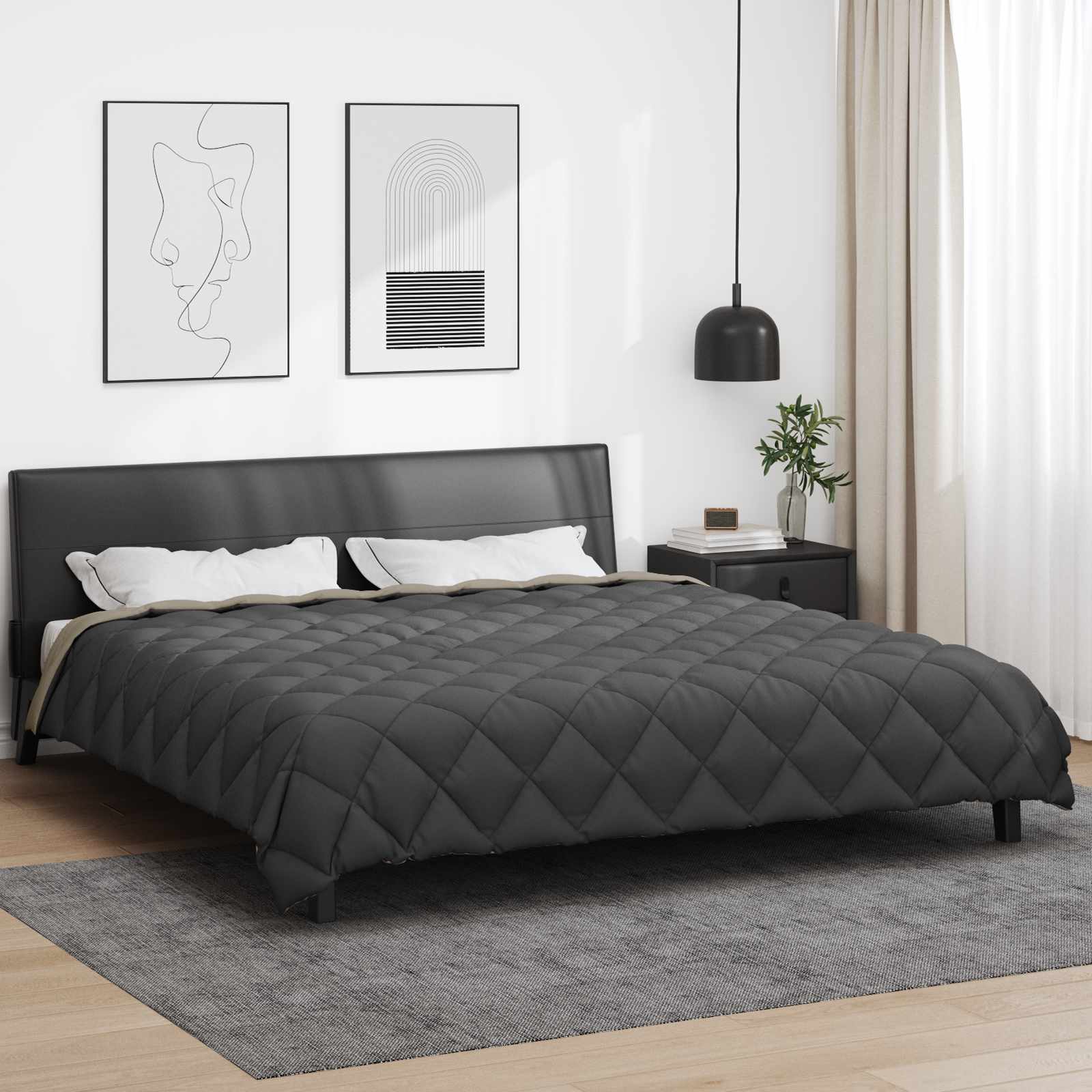 Zimska pokrivača Svijetlo siva i antracit 200 x 200 cm