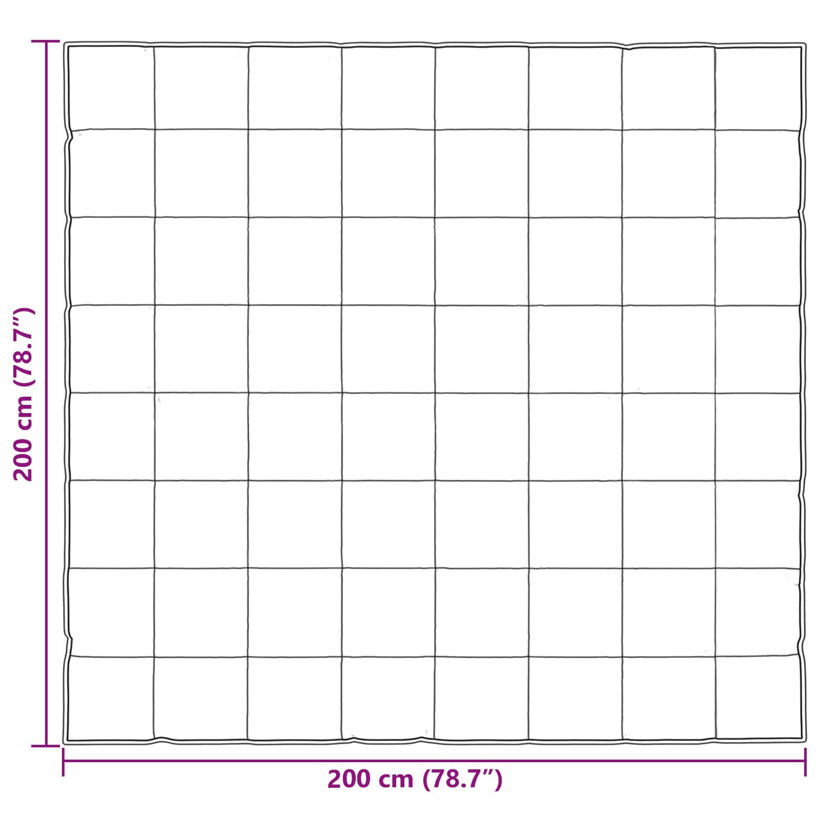Ljetni pokrivač Crna 200 x 200 cm Saten i mikrovlakna