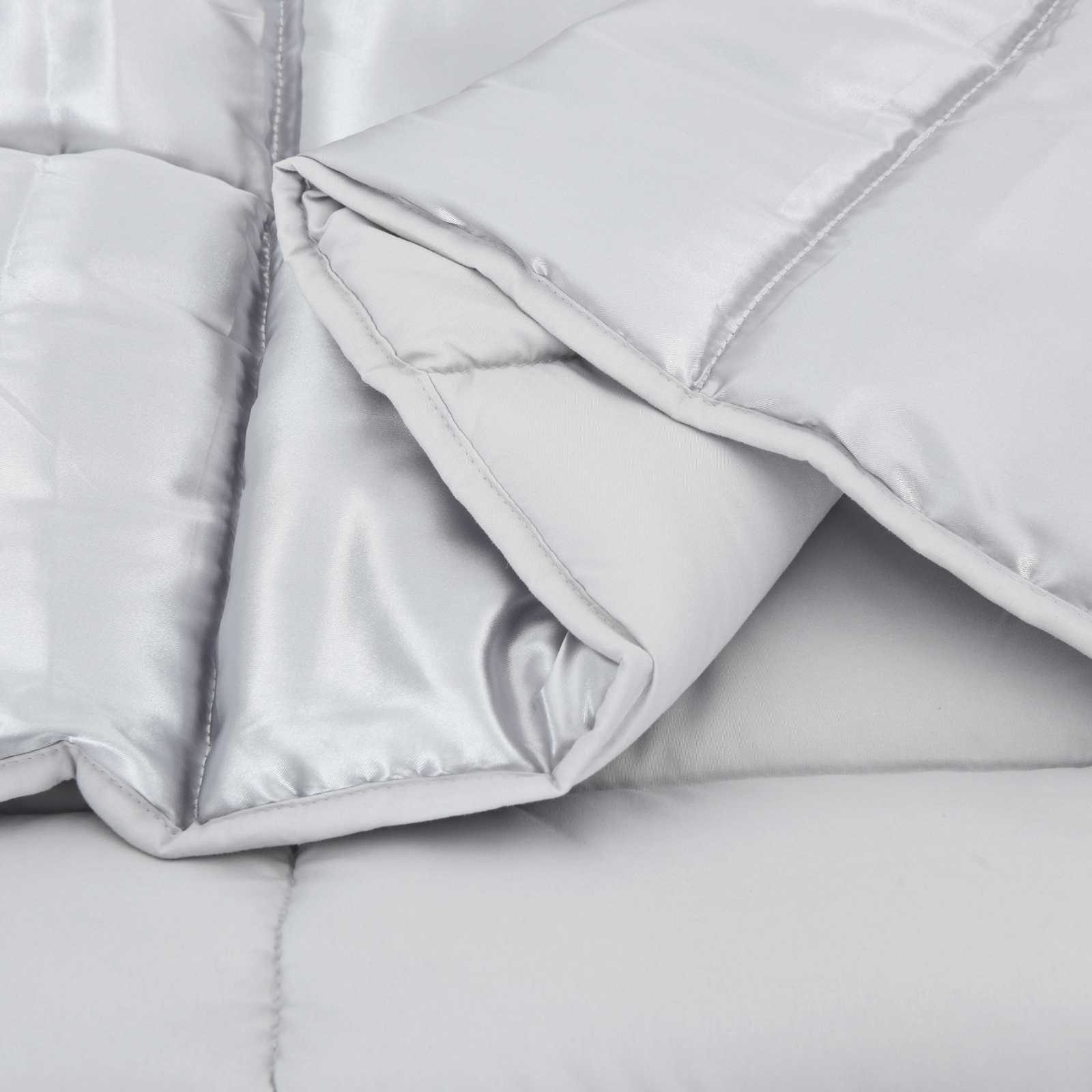 Ljetni pokrivač Srebrno 140 x 220 cm Saten i mikrovlakna