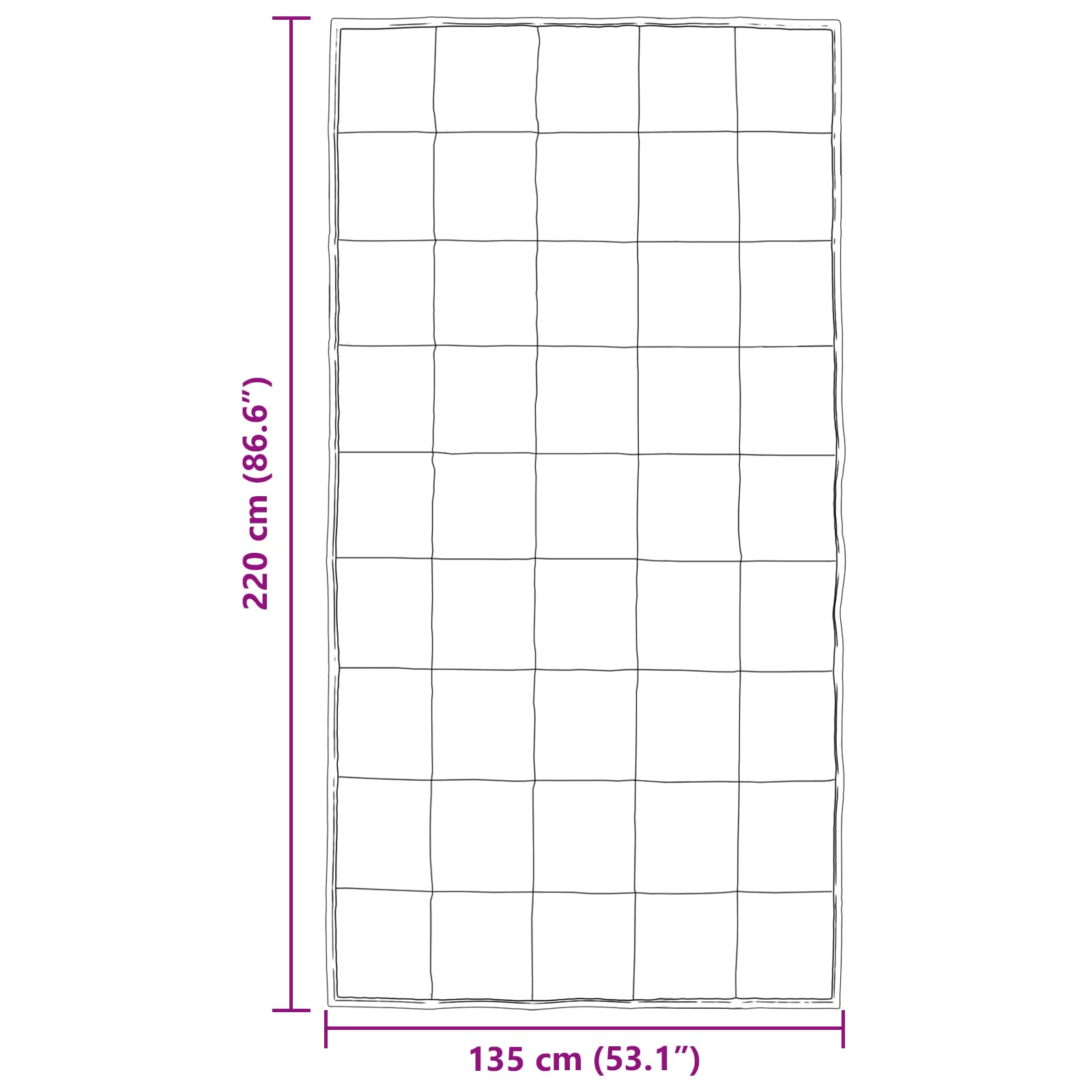 Puni pokrivač za cijelu godinu Crna 135 x 220 cm