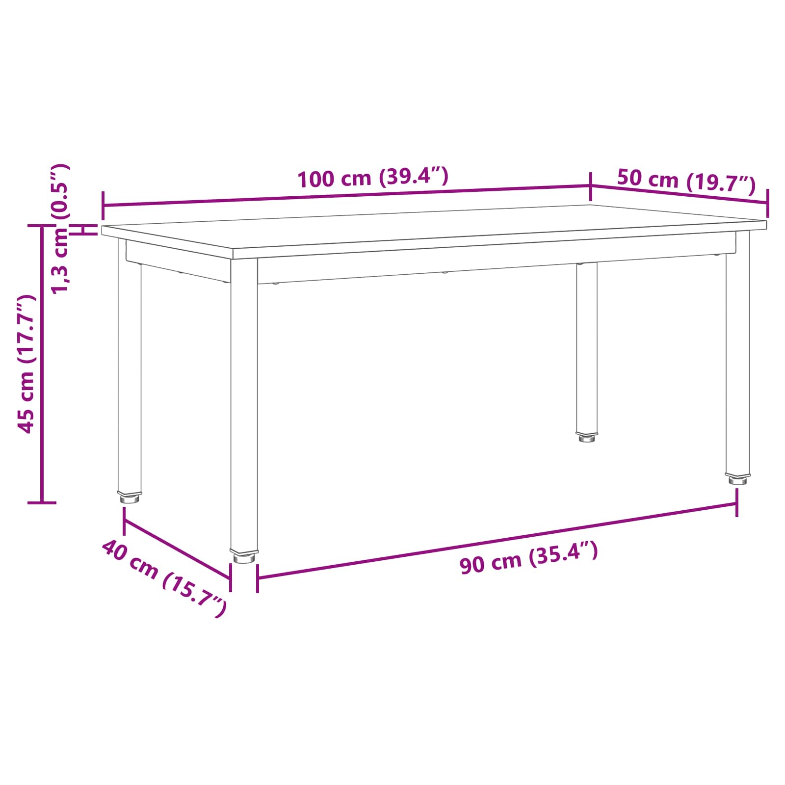 Kava Stol Staro drvo 100 x 50 x 45 cm Konstruirano drvo