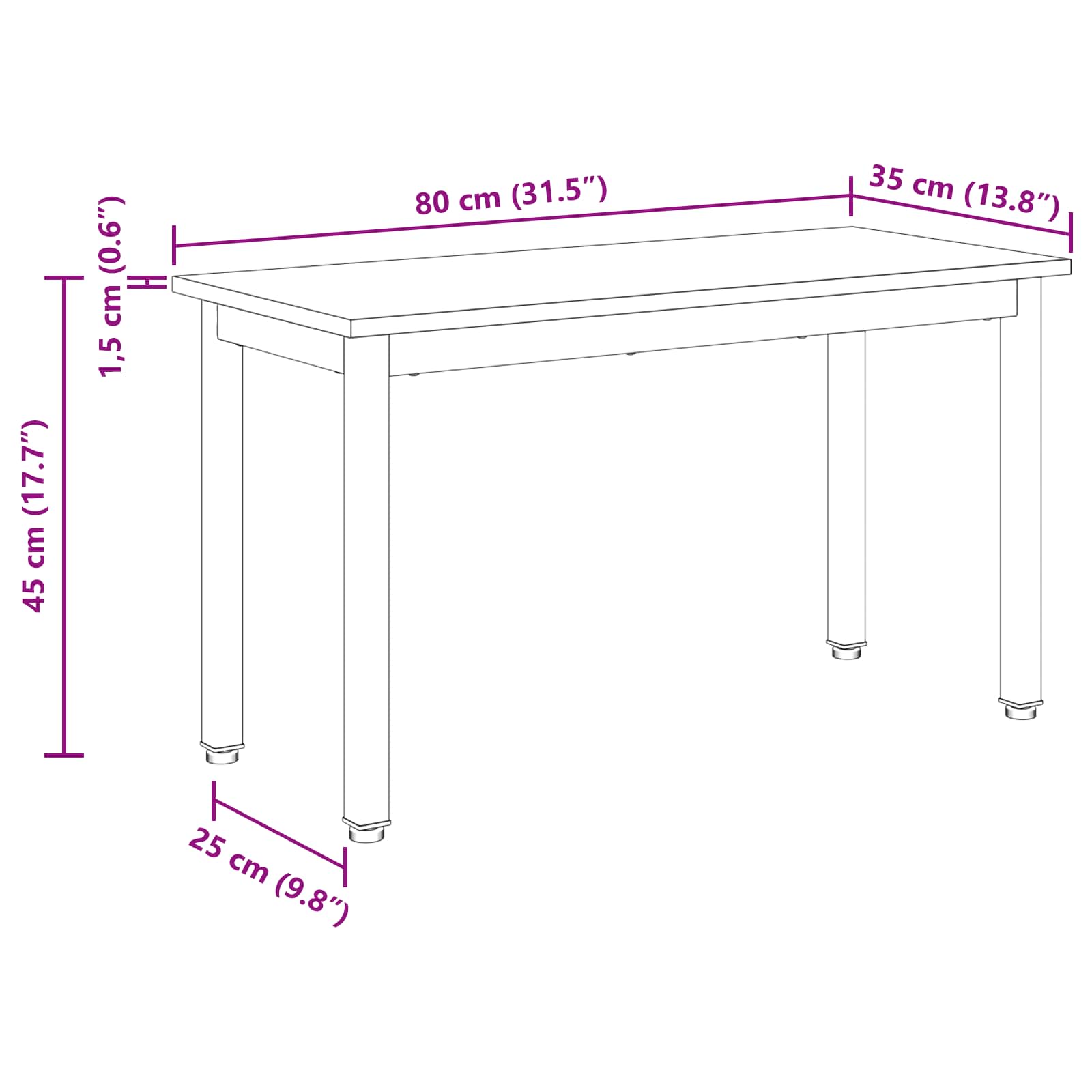 klupa Dimni hrast 80 x 35 x 45 cm Konstruirano drvo