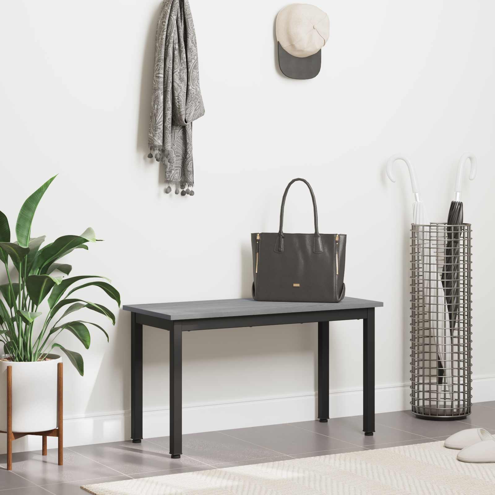 klupa Siva Sonoma 80 x 35 x 45 cm Konstruirano drvo
