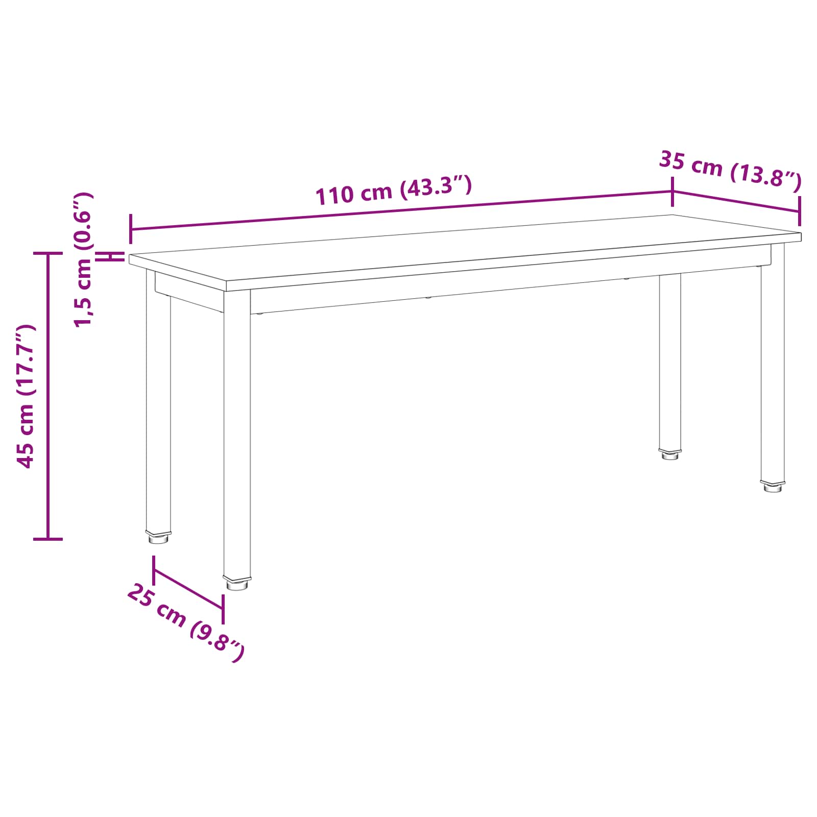 klupa Staro drvo 110 x 35 x 45 cm Konstruirano drvo