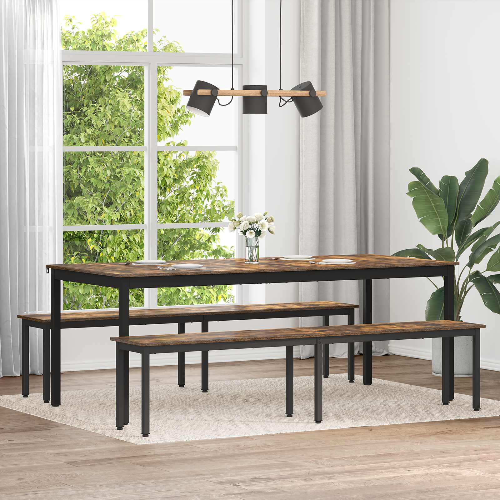 klupa Dimni hrast 200 x 35 x 45 cm Konstruirano drvo