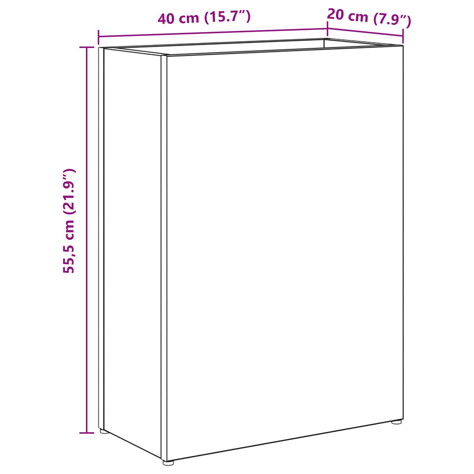 Stalak za kišobran s pohranom Siva Sonoma 40 x 20 x 55,5 cm