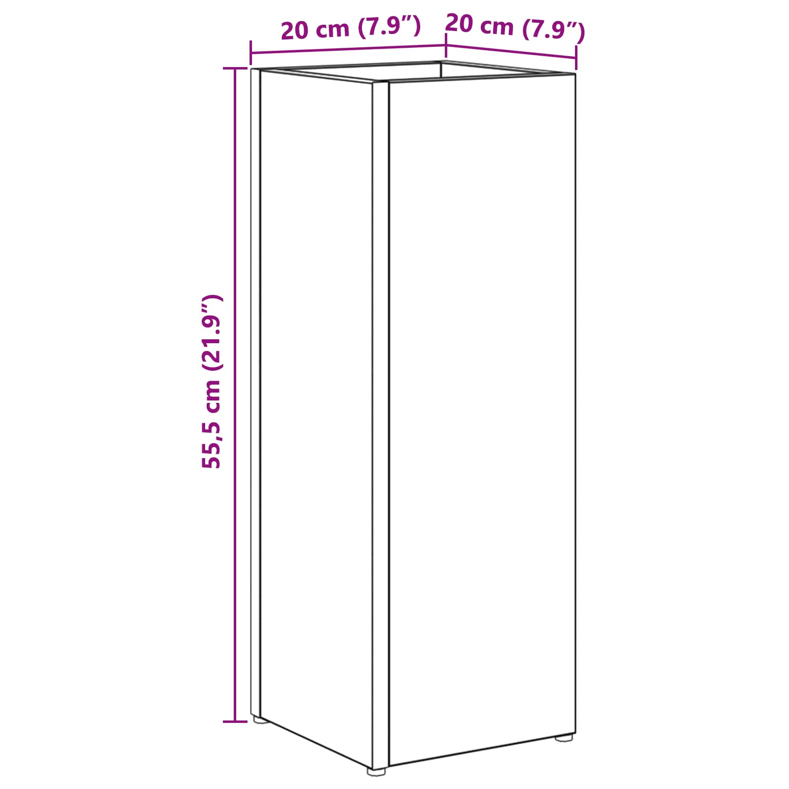 Stalak za kišobran Bijelo 20 x 20 x 55,5 cm Konstruirano drvo