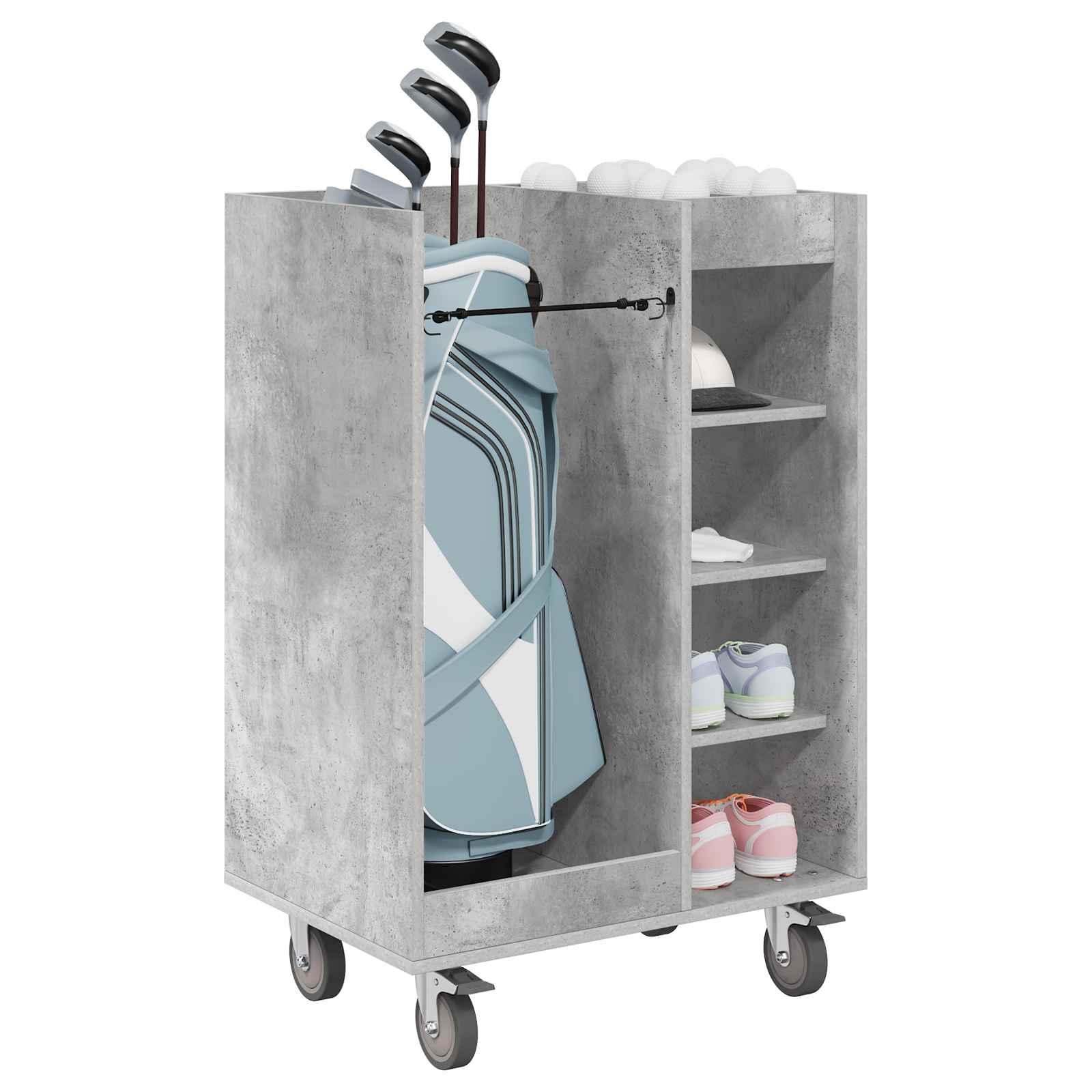 Golf ormar s kotačem Jednobojno Betonski sivi 65 x 45 x 98 cm
