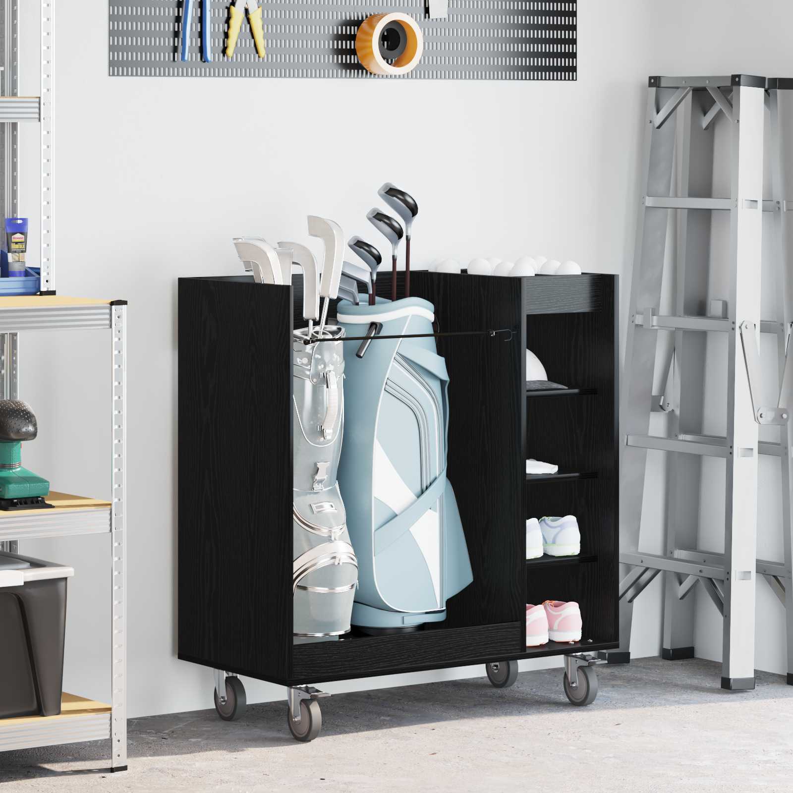 Golf ormar s kotačem Jednobojno Crni hrast 90 x 45 x 98 cm