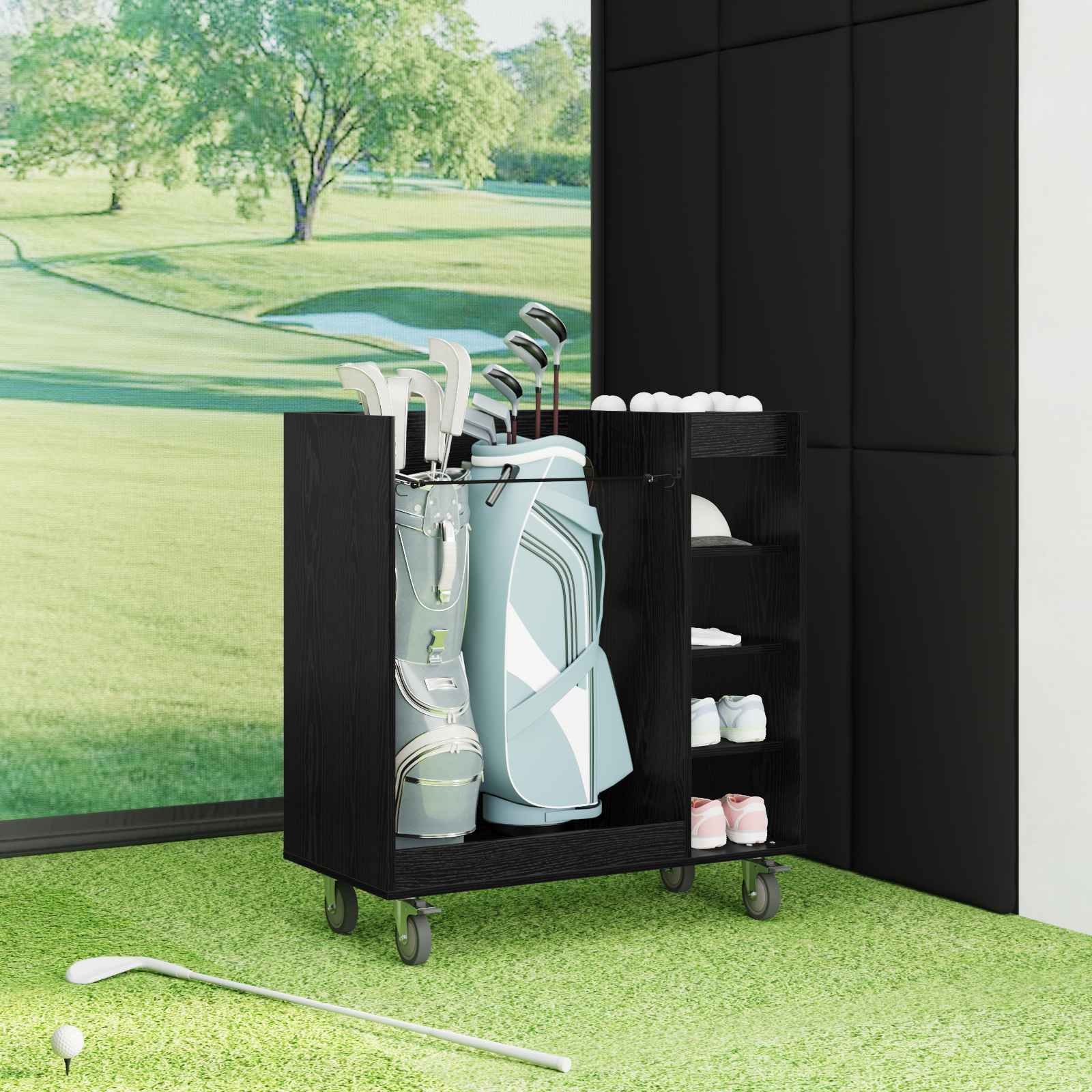 Golf ormar s kotačem Jednobojno Crni hrast 90 x 45 x 98 cm