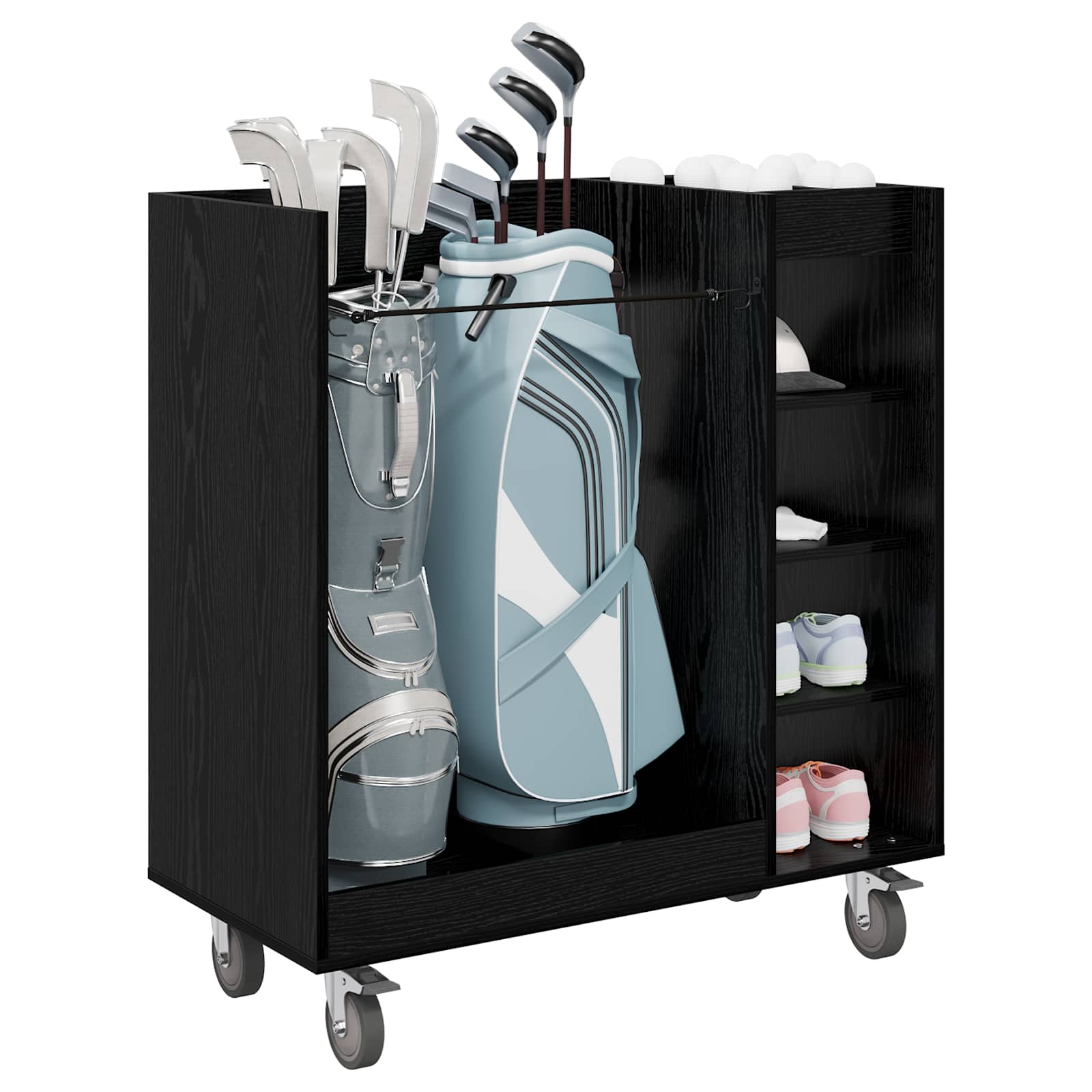 Golf ormar s kotačem Jednobojno Crni hrast 90 x 45 x 98 cm