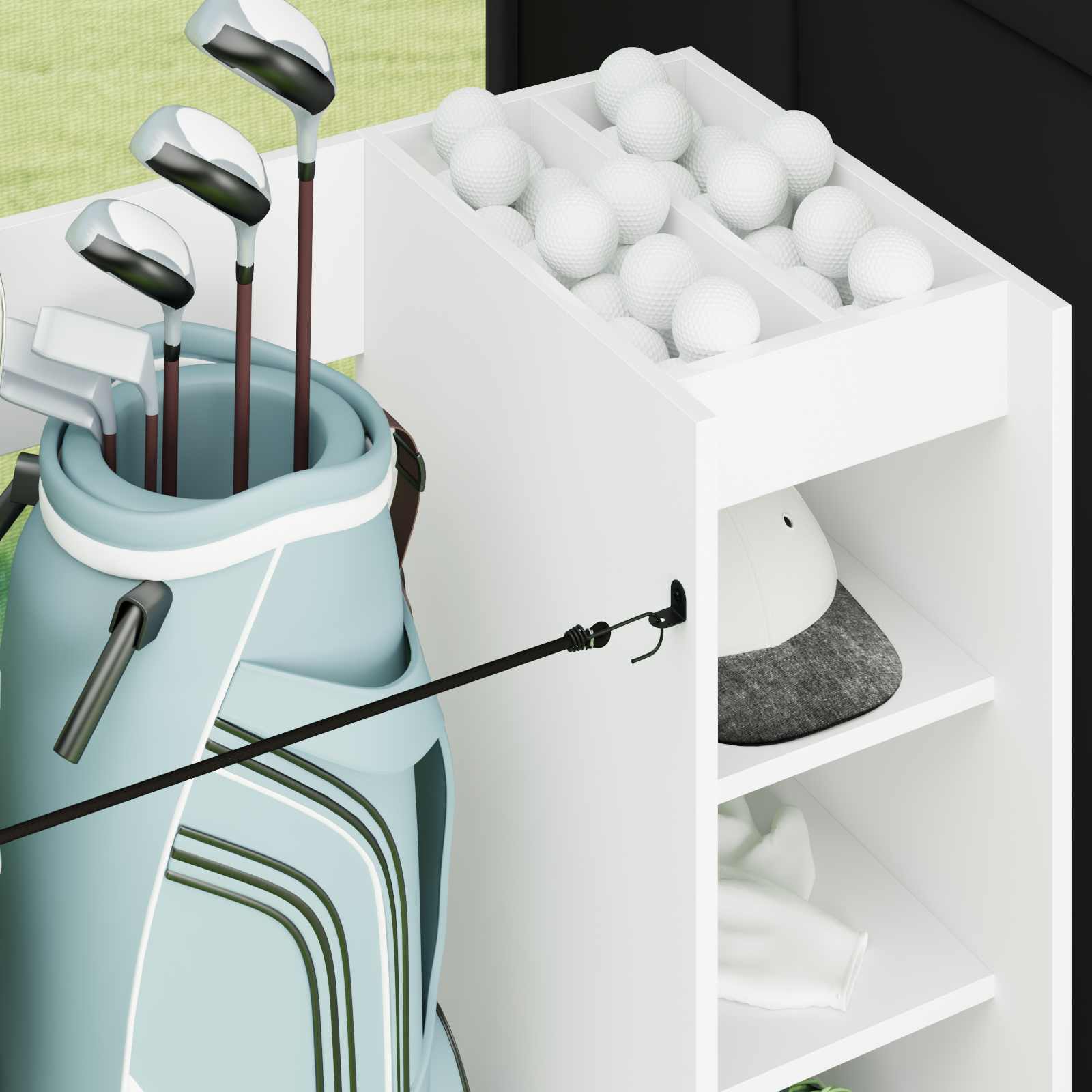 Golf ormar s kotačem Jednobojno Bijelo 120 x 45 x 98 cm