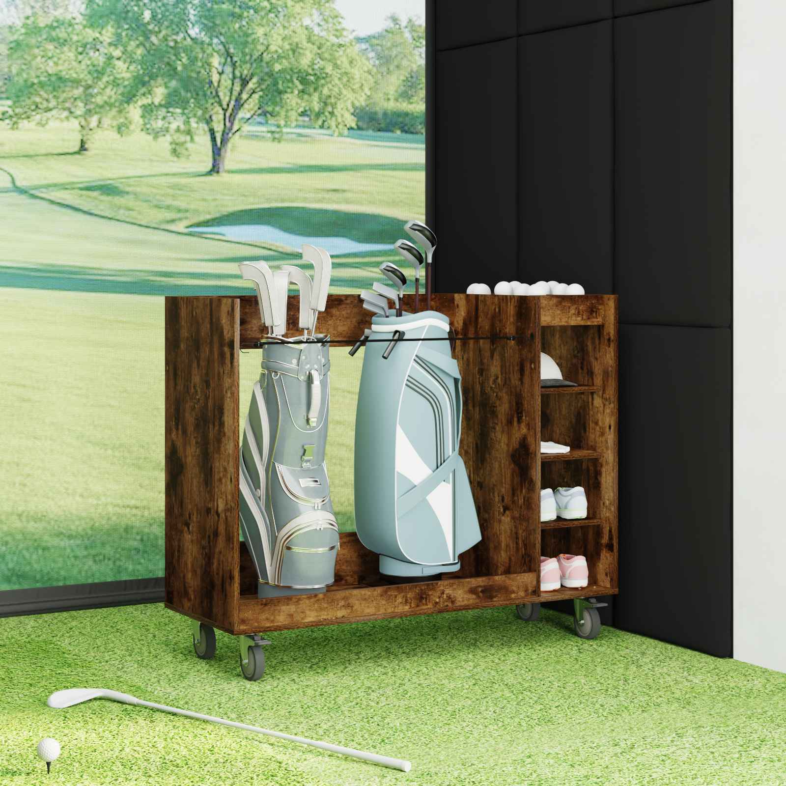Golf ormar s kotačem Jednobojno Dimljeni hrast 120 x 45 x 98 cm