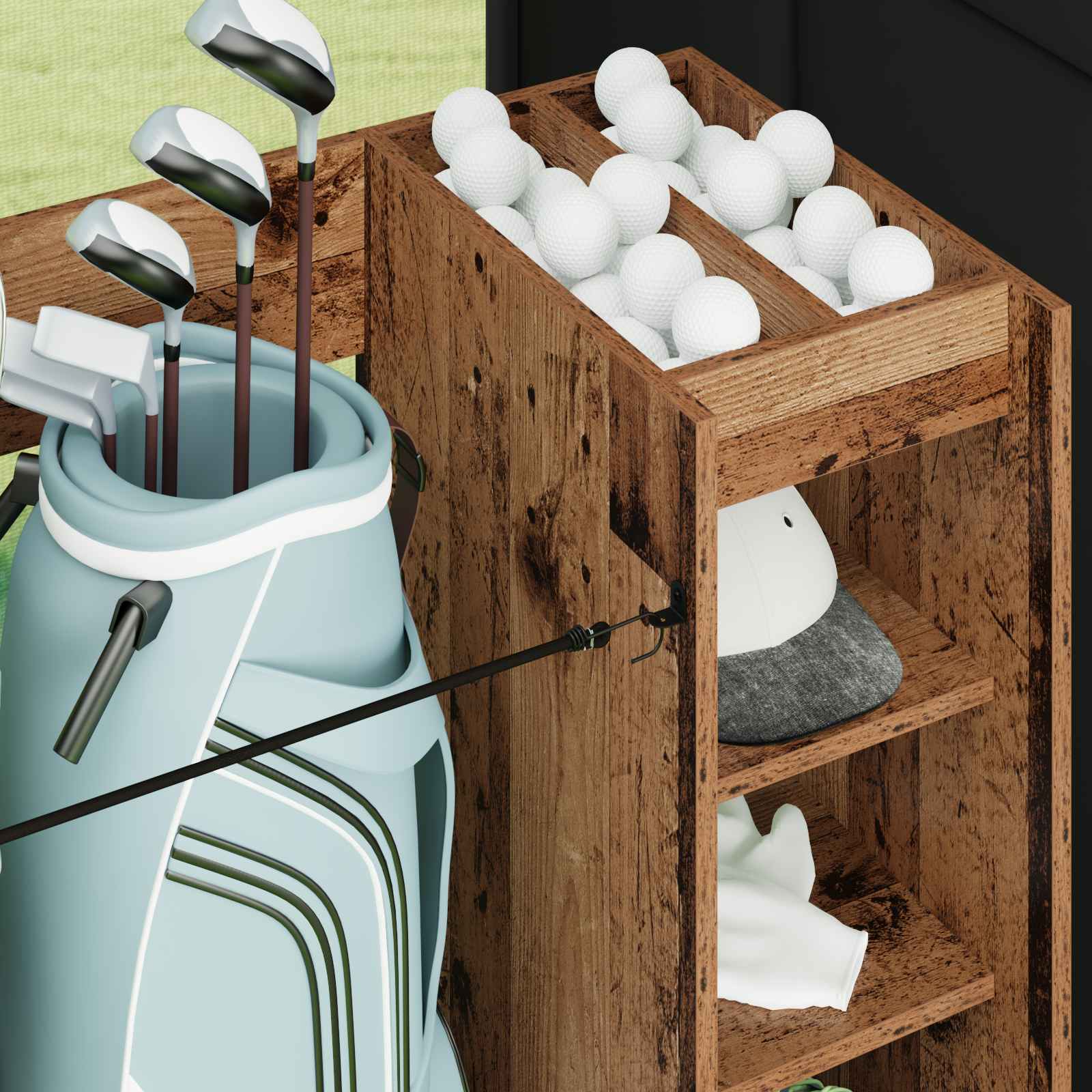 Golf ormar s kotačem Jednobojno Staro drvo 120 x 45 x 98 cm