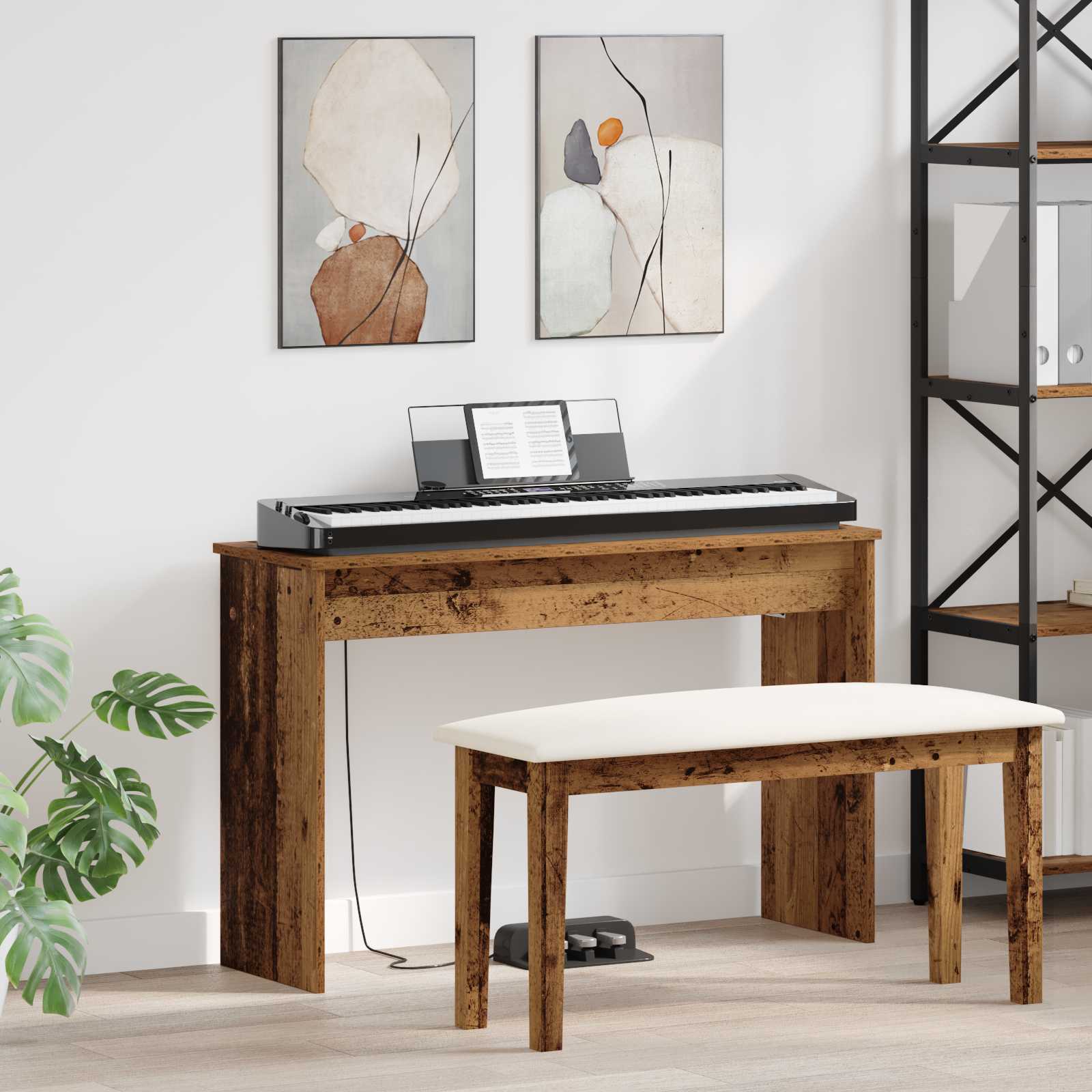 Stalak za klavijaturu Staro drvo 100 x 32 x 64 cm