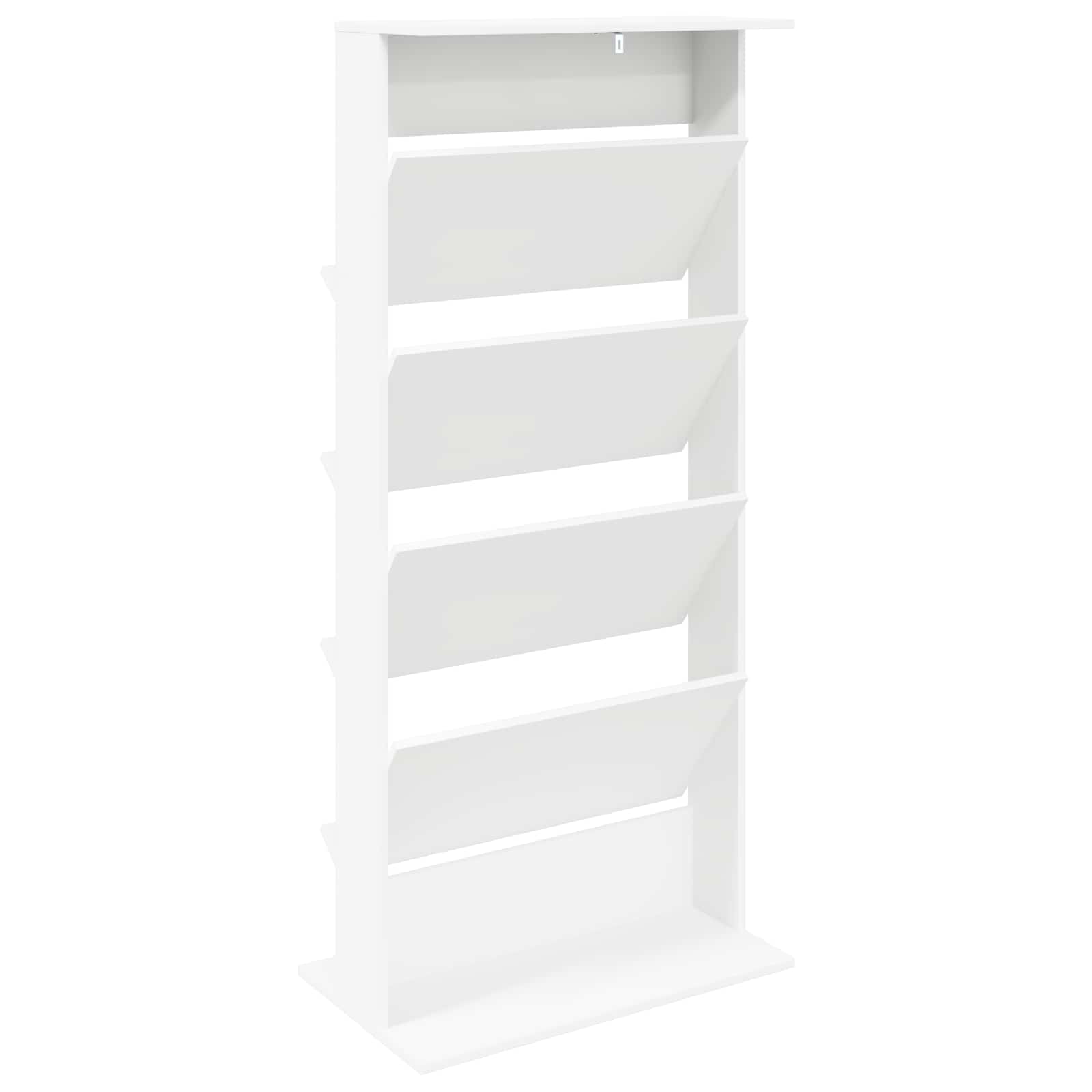 Polica za časopise Bijelo 70 x 41 x 156 cm Konstruirano drvo