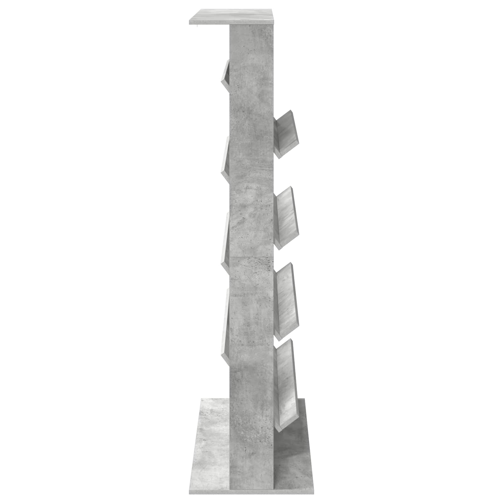 Polica za časopise s policom Betonski sivi 70 x 41 x 156 cm